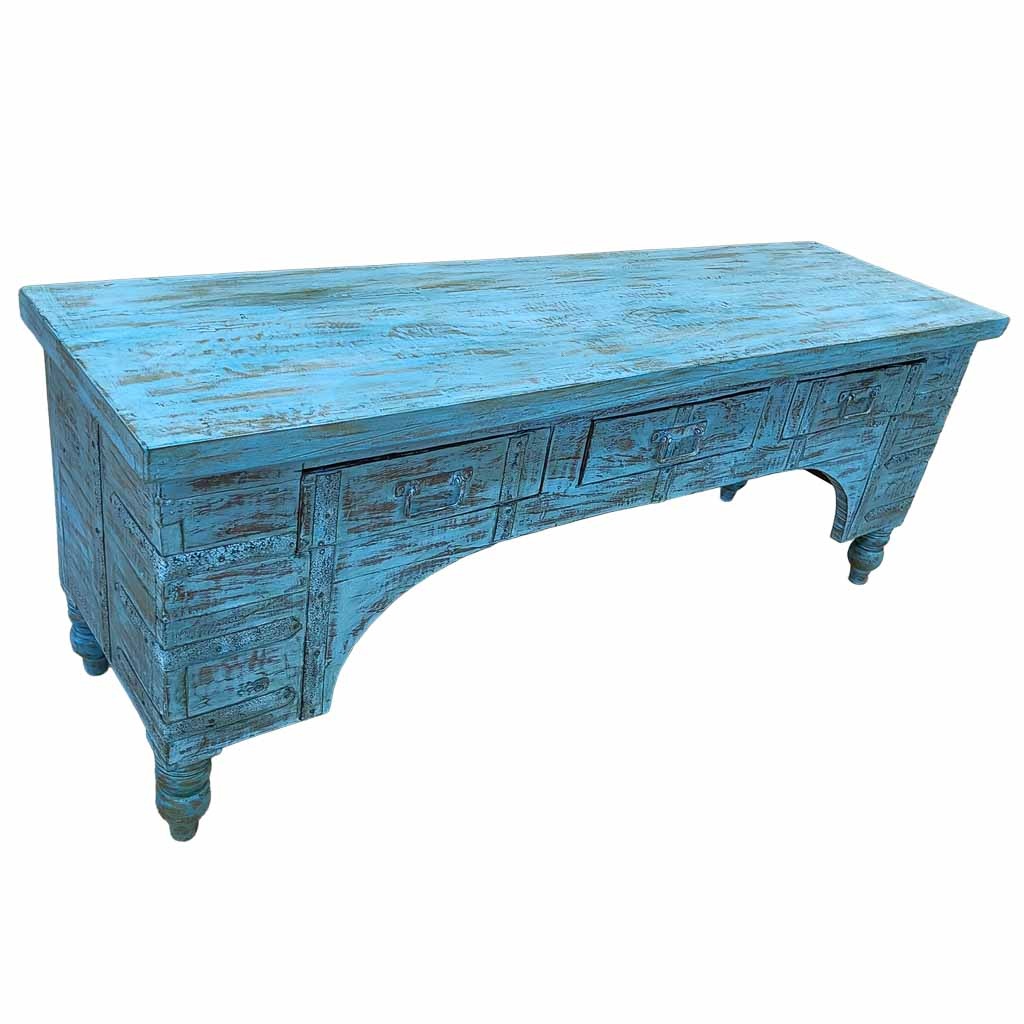 Meuble Bas En Bois, Fabriqué Artisanalement, 165-175x45x57 Cm