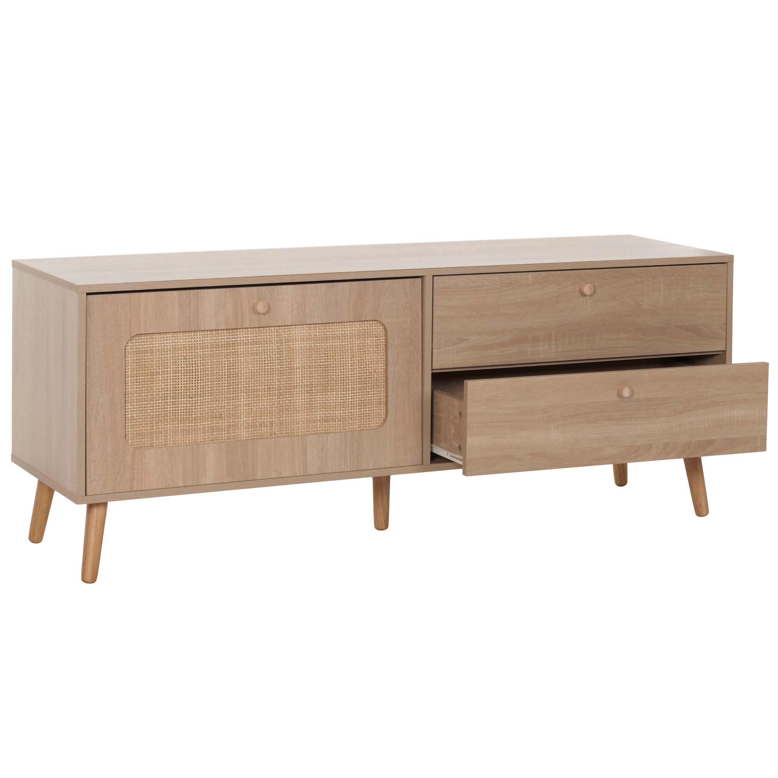 Meuble Tv Avec Deux Tiroirs Et Une Porte 56 X 140 X 41 Cm 04_0007864