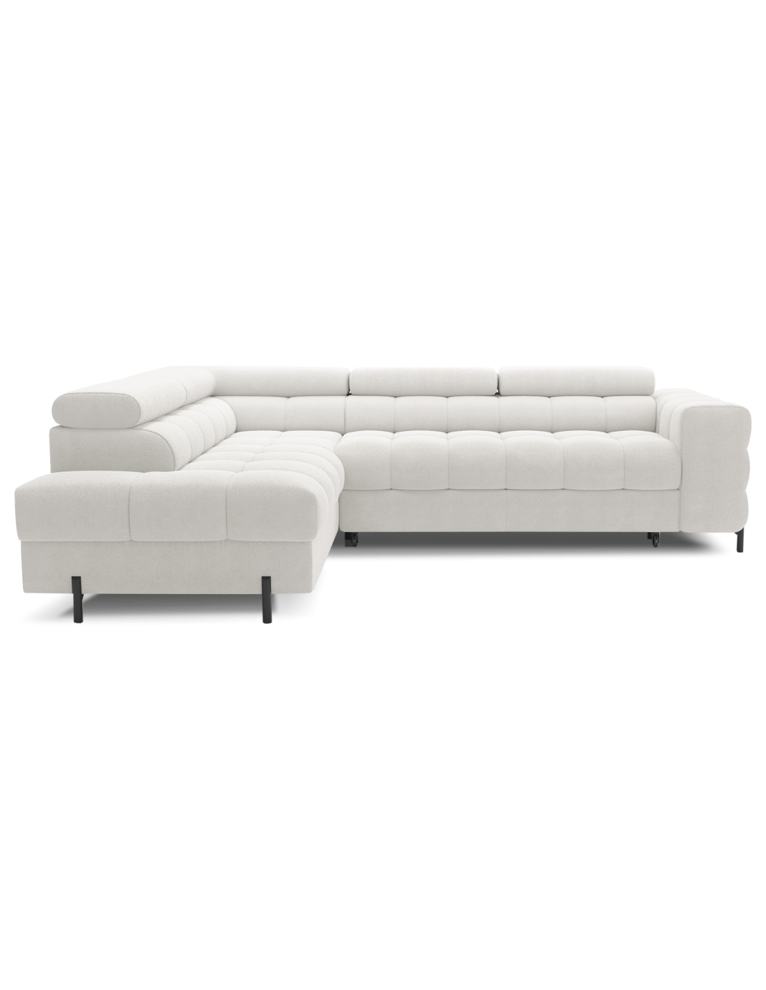 Canapé Ferrum Blanc Alpin Convertible 5 Places Angle Gauche Méridienne Confort 276x93x200cm