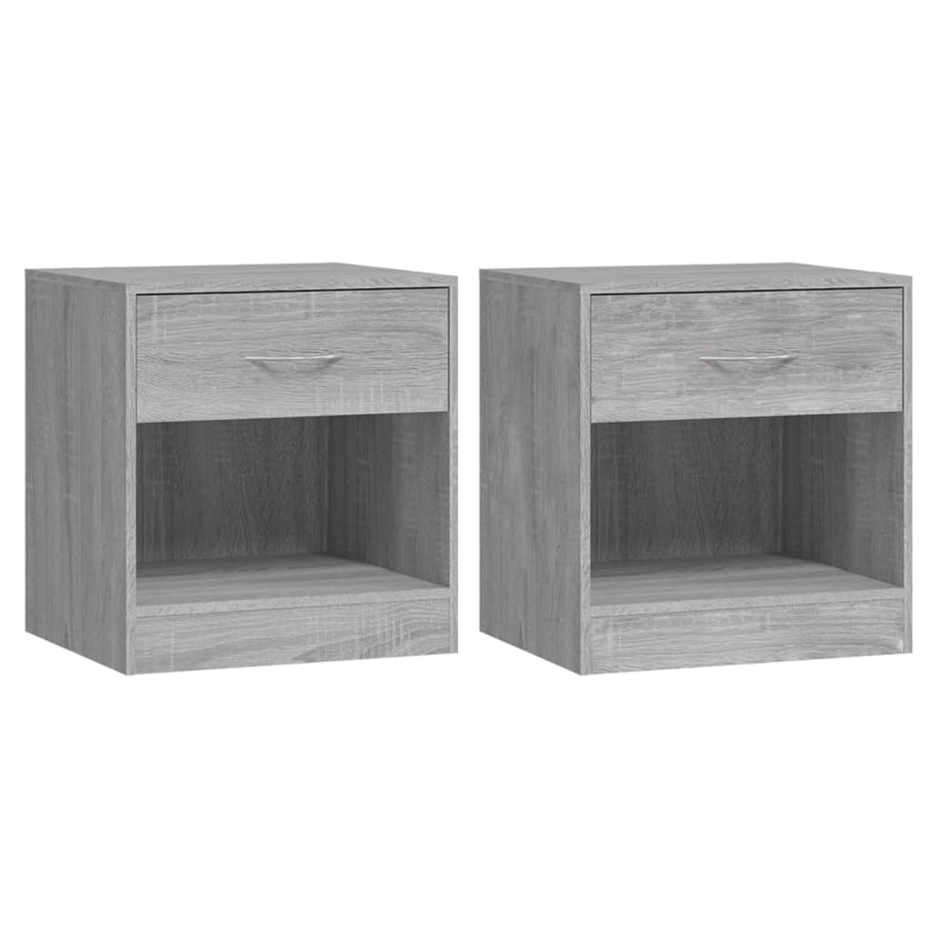 Lot De 2 Tables De Chevet Avec Tiroir Et Compartiment Ouvert 36,5 X 30,5 Dec034848