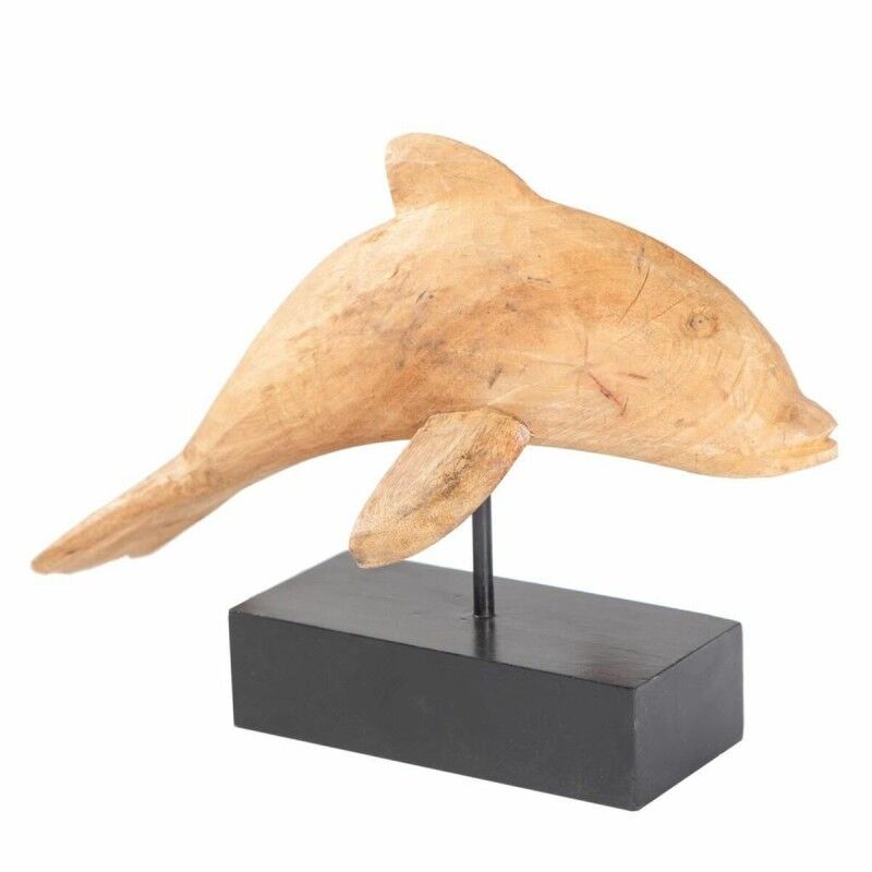 Figurine Décorative Alexandra House Living Naturel Métal Bois De Manguier Dauphin 17 X 27 X 35 Cm