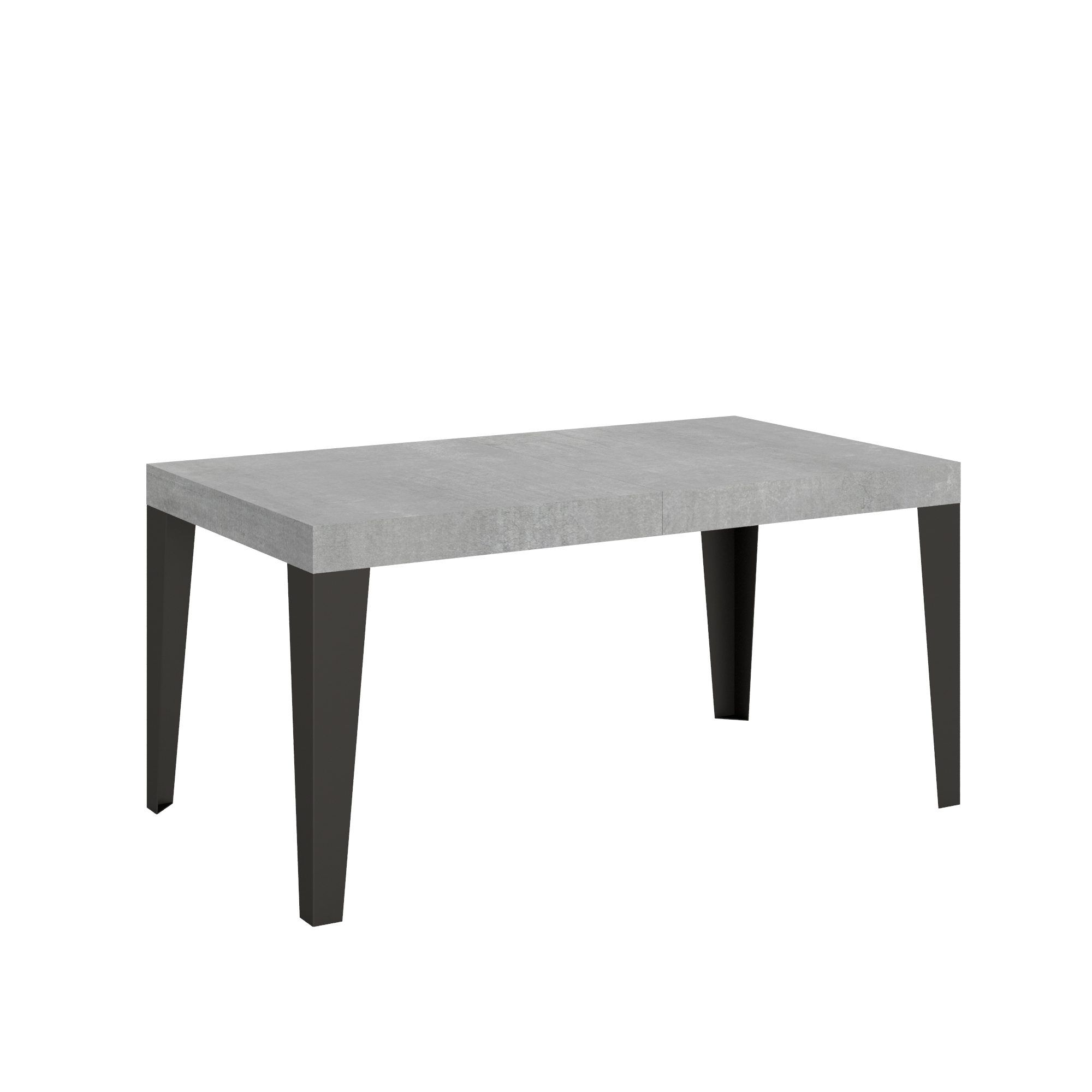 Table Extensible 90x160/264 Cm Flame Cement Structure Anthracite