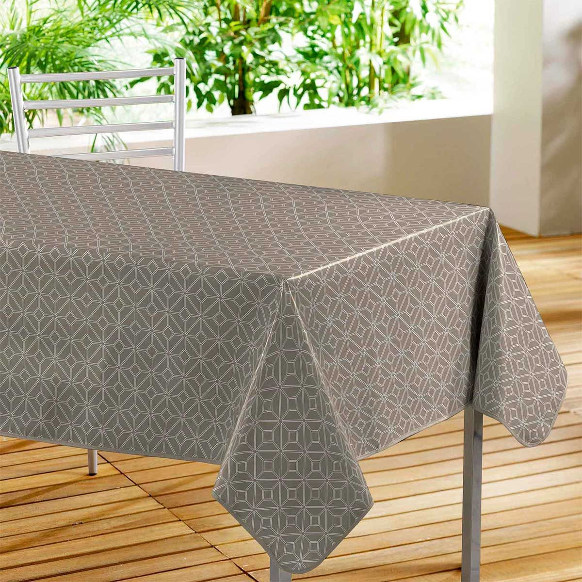 Nappe Toile Cirée "moderna" 140x240cm Taupe