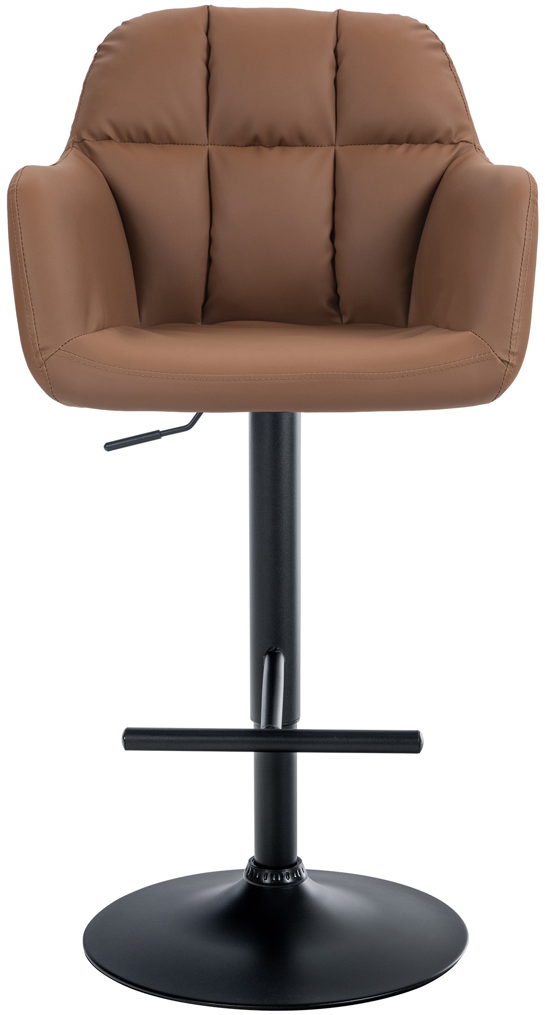 Tabouret De Bar Natoma Simili Cuir Noir Marron Clair