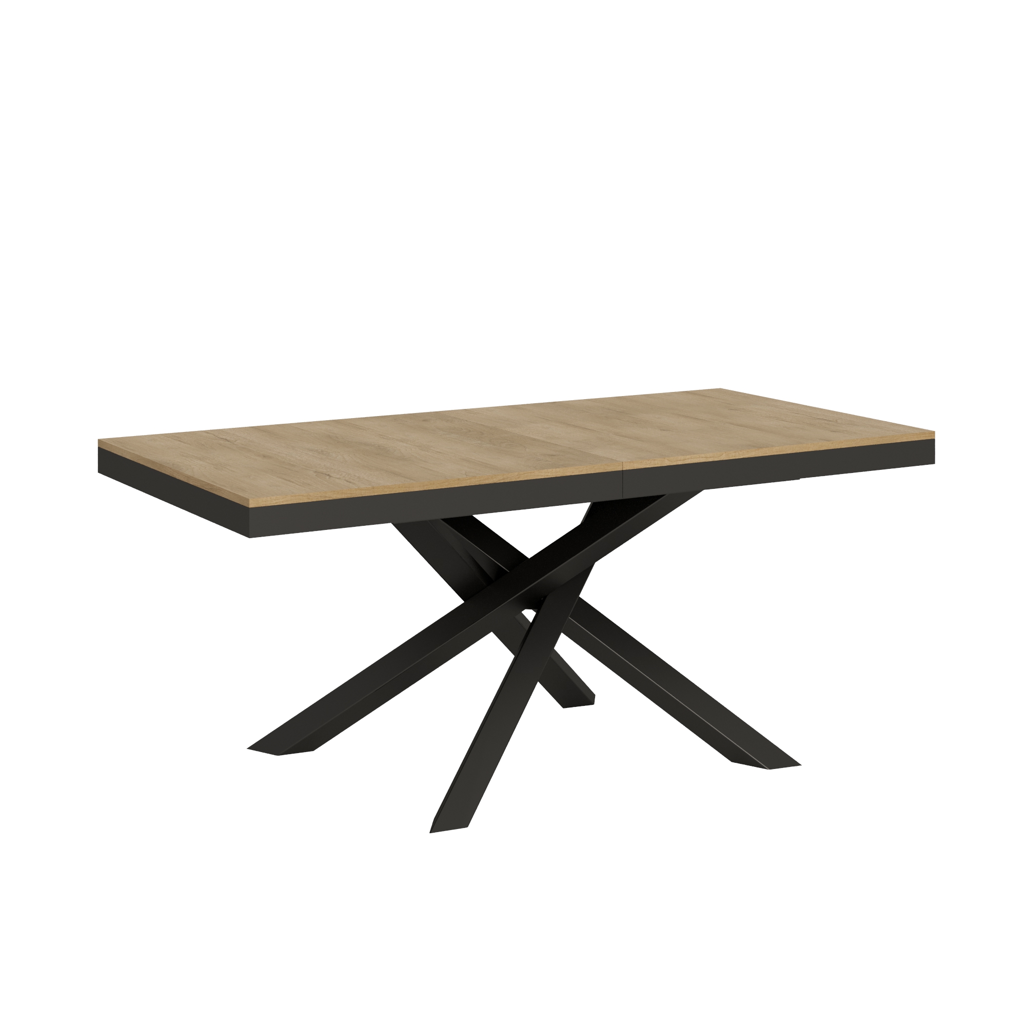 Table Extensible 90x180/284 Cm Volantis Evolution Chêne Nature Structure Anthracite