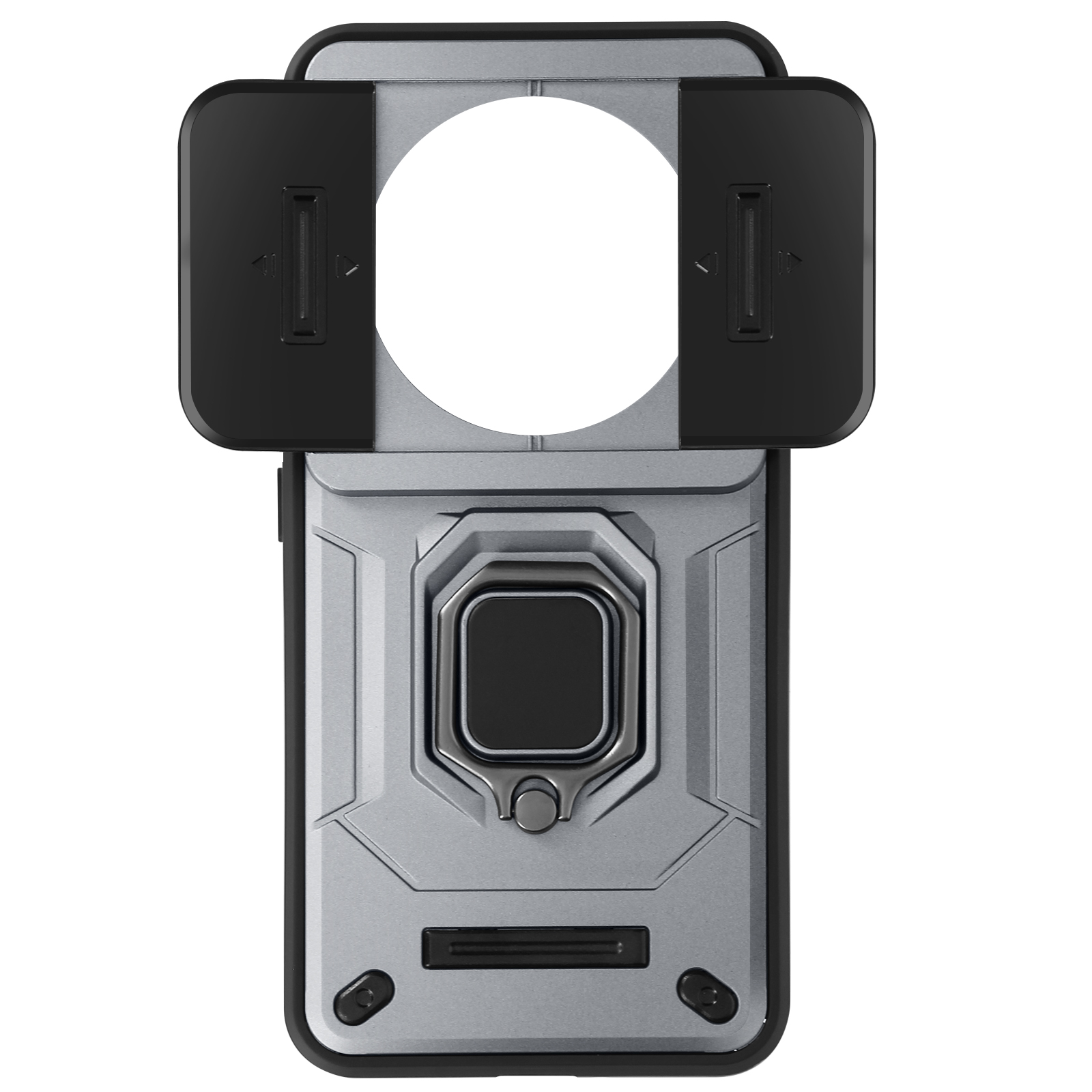 Coque Pour Xiaomi 14 Ultra Bague Support Cache Caméra Coulissant Gris