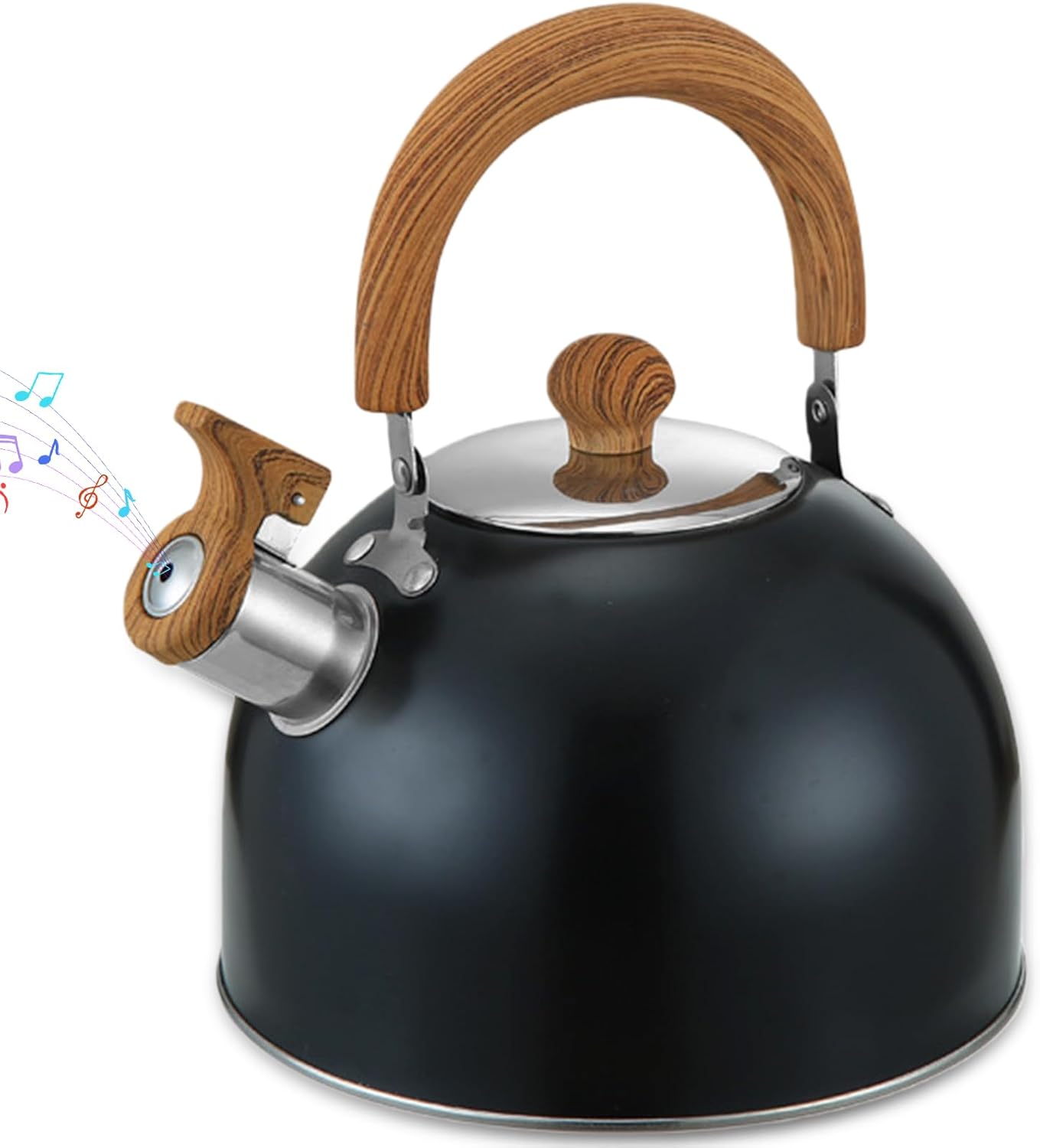Bouilloire 3 l Inox Noire Avec Sifflet Puissant