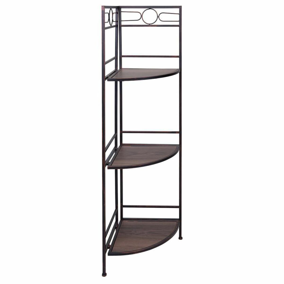 Étagère D'angle Alexandra House Living Noir Doré Métal Bois Mdf 36 X 126 X 50 Cm