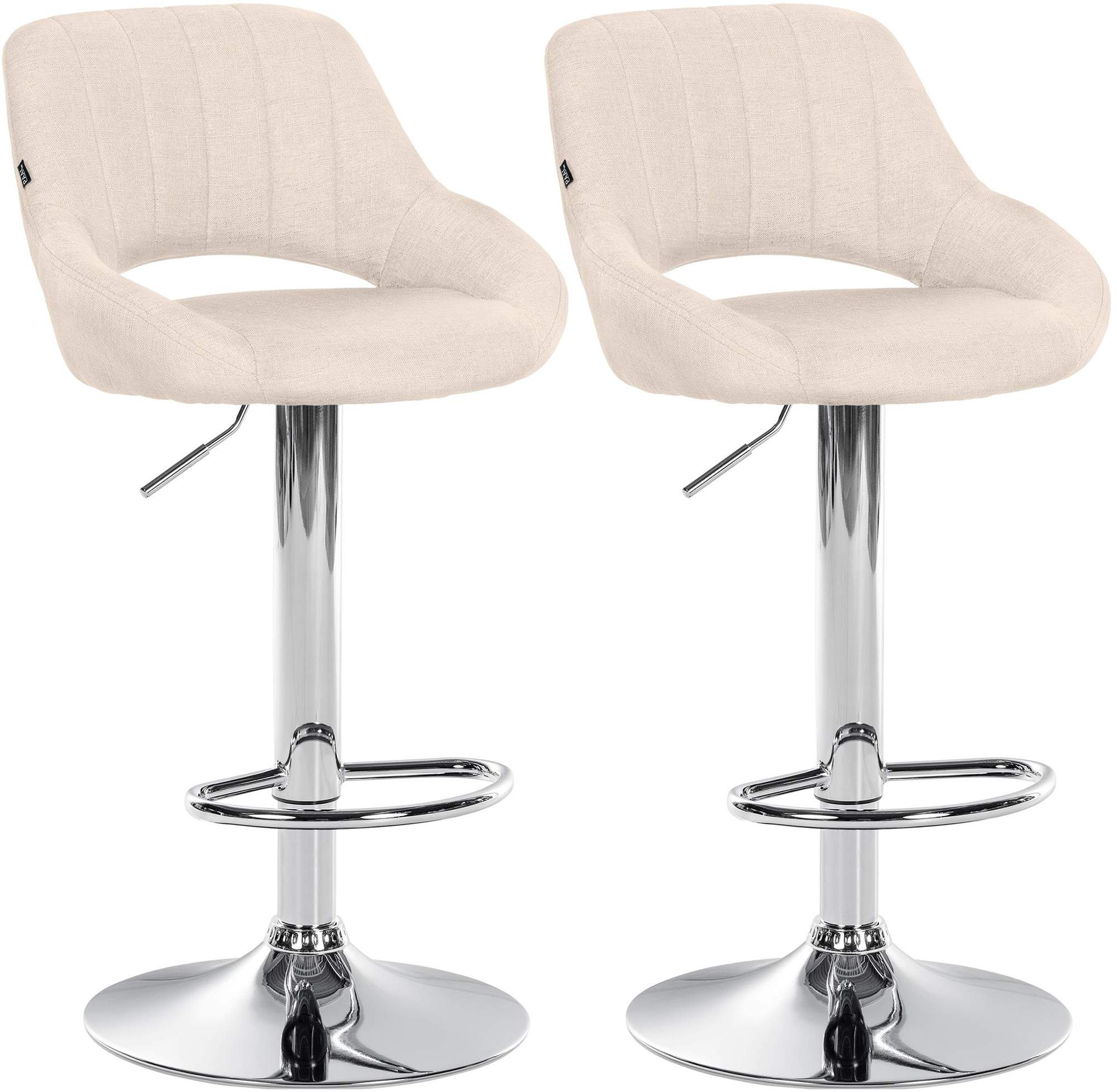Lot De 2 Tabourets De Bar Milet Tissu C Crème