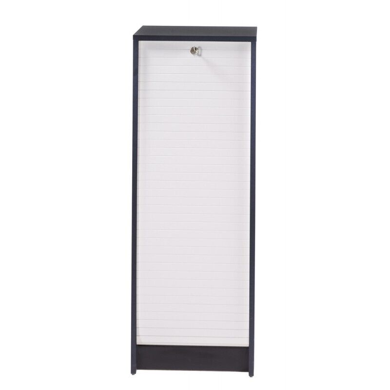 Classeur À Rideau Beaux Meubles Pas Chers 5 Niches 37,8 X 103,8 X 38,4 Cm Noir Mdf Mélaminé