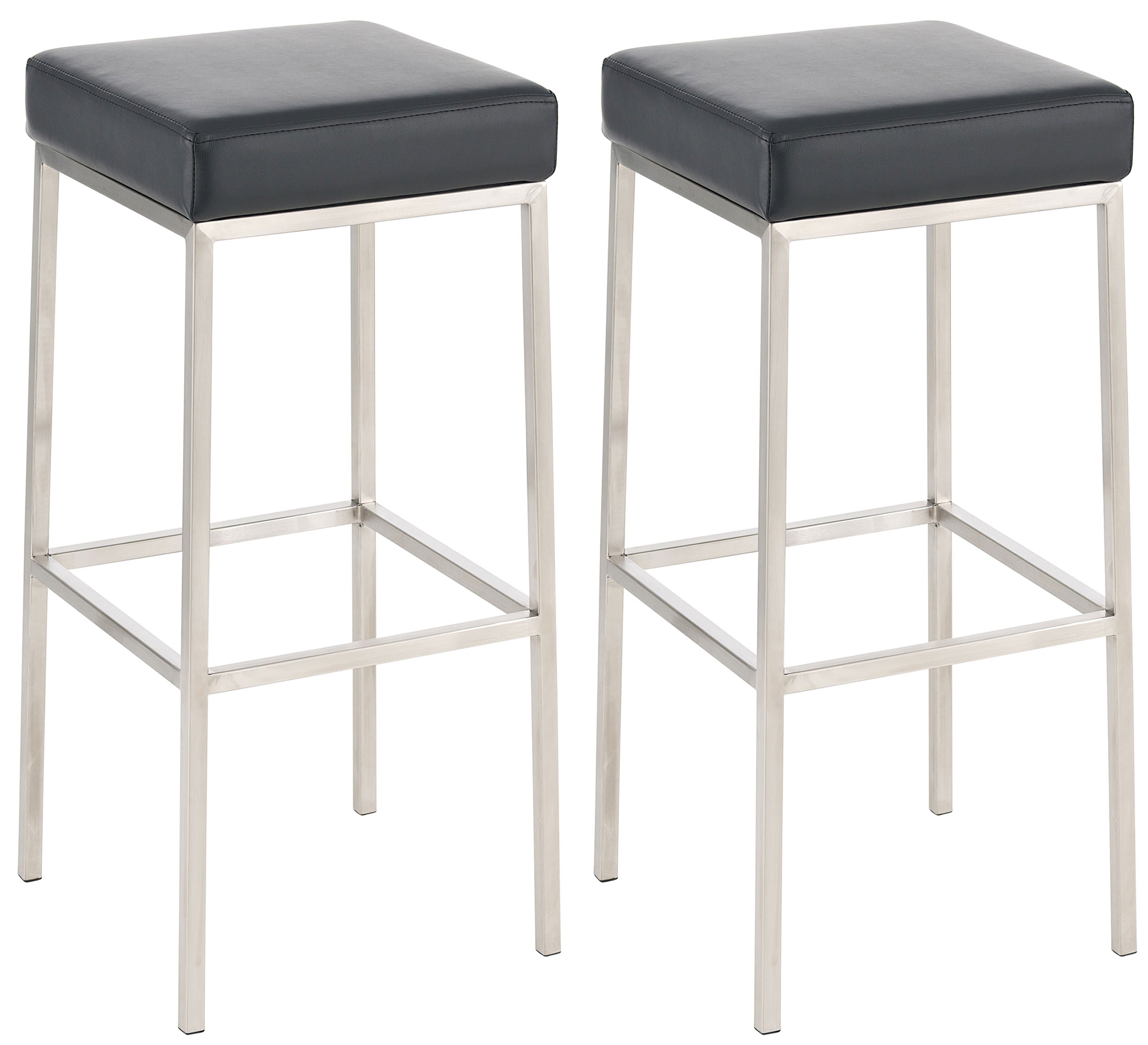 Lot De 2 Tabourets De Bar Avec Repose-pieds Design Simple Hauteur 85 Cm En 10_0004371