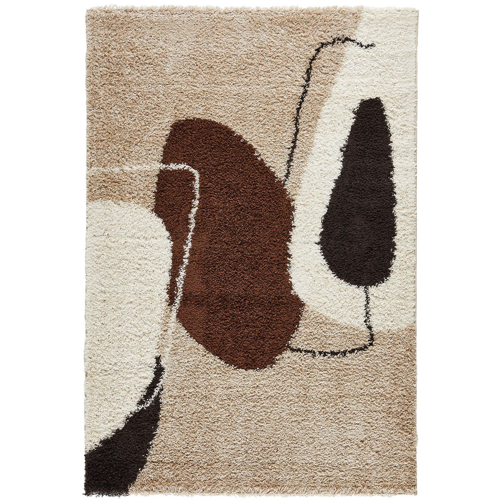 Tapis Palerme Géométrique Marron Intérieur 1800g/m² - 80 X 140 Cm