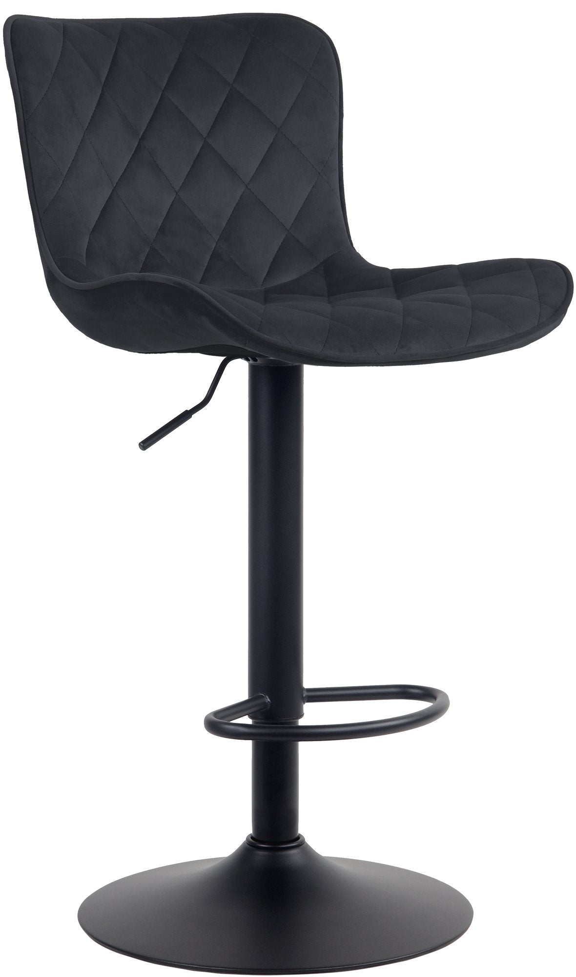Tabouret De Bar X1 Coutures Décoratives Pied Trompette Hauteur Réglable En Métal Noir Assise En 10_0004860
