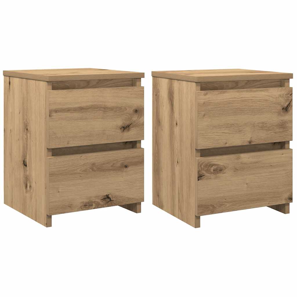 Lot De 2 Tables De Chevet Avec Deux Tiroirs 30 X 30 X 40 Dec035053