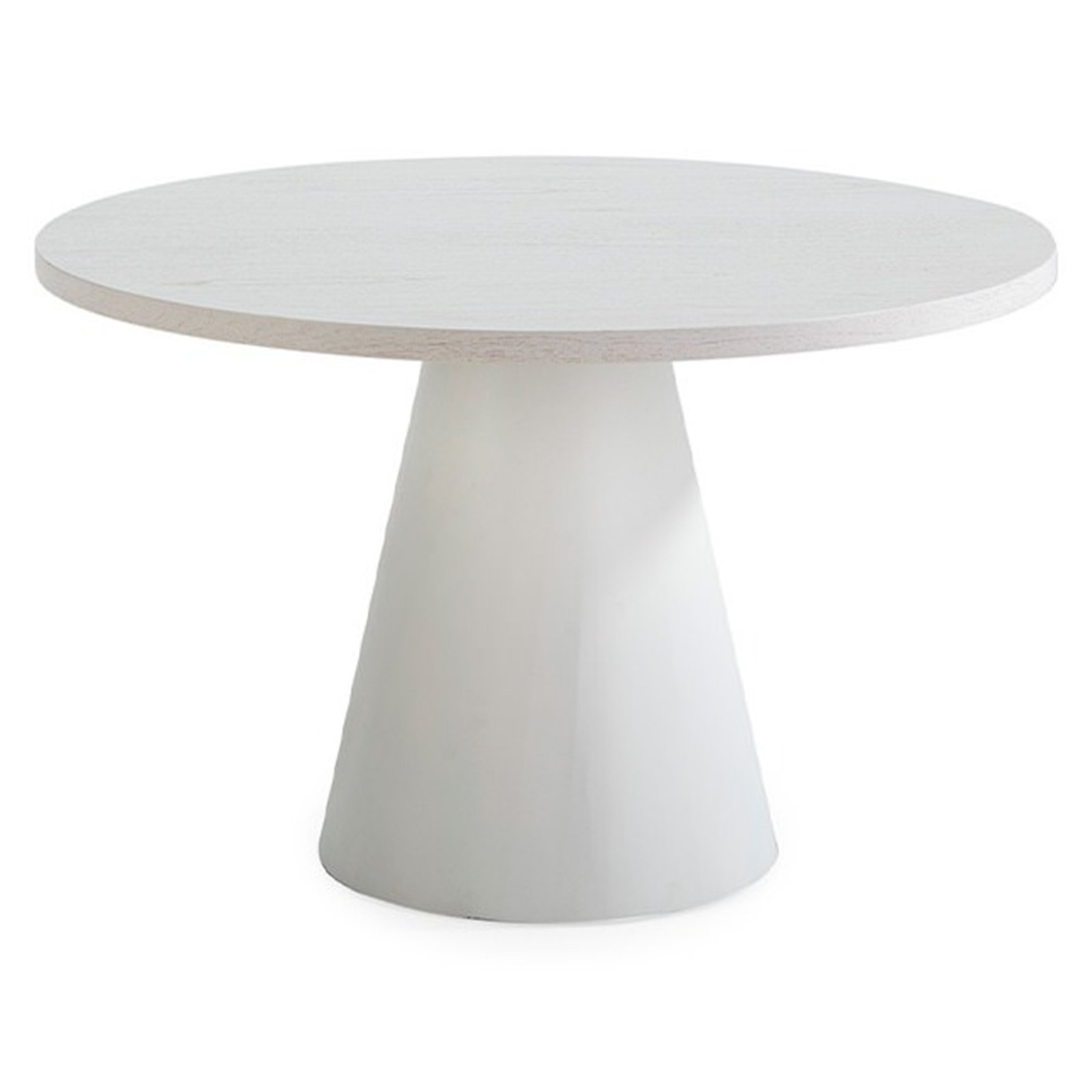 Table À Manger Ronde Blanche En Bois Et Métal - Blanc
