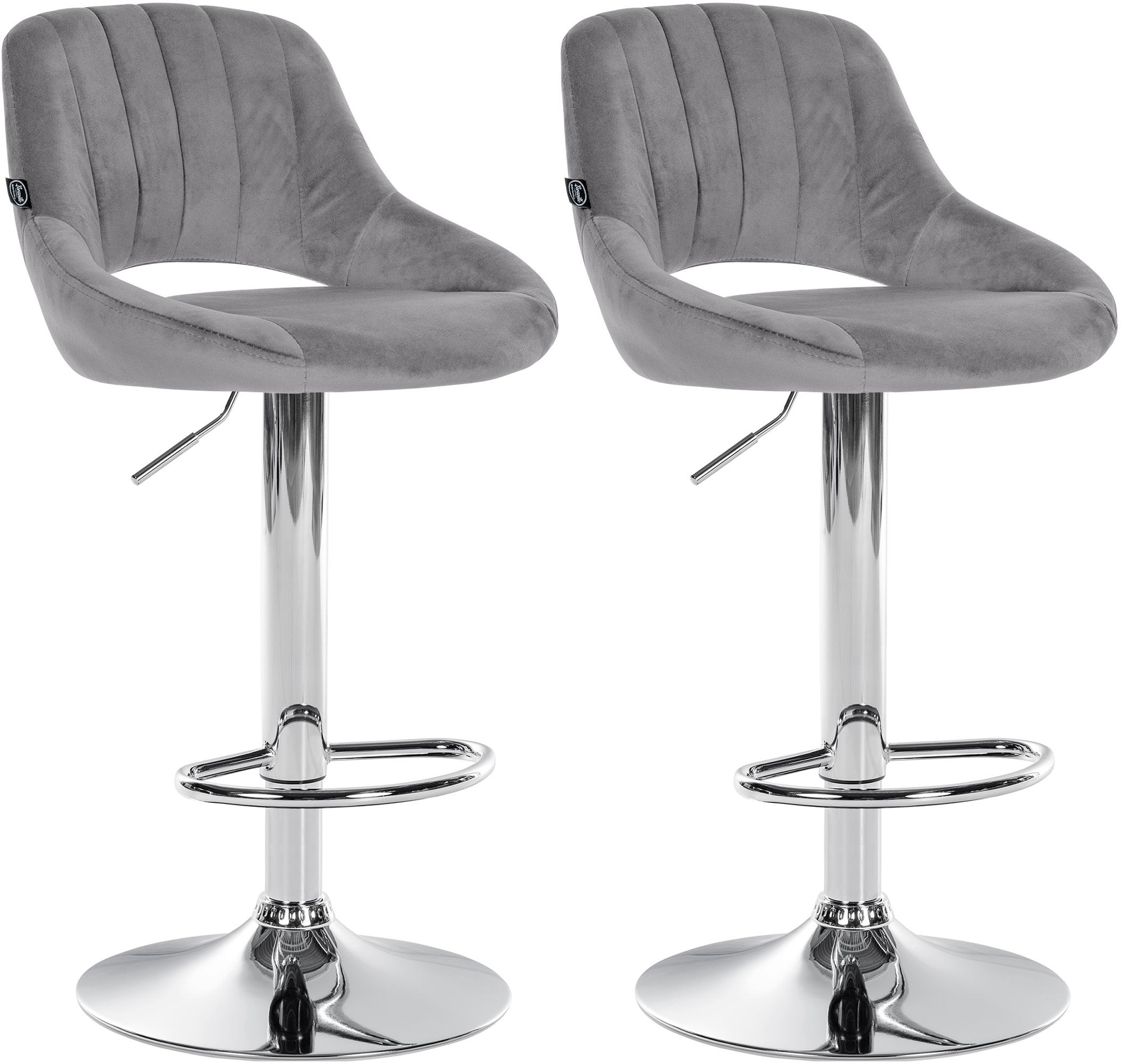 Lot De 2 Tabourets De Bar Milet Velours C Gris Foncé