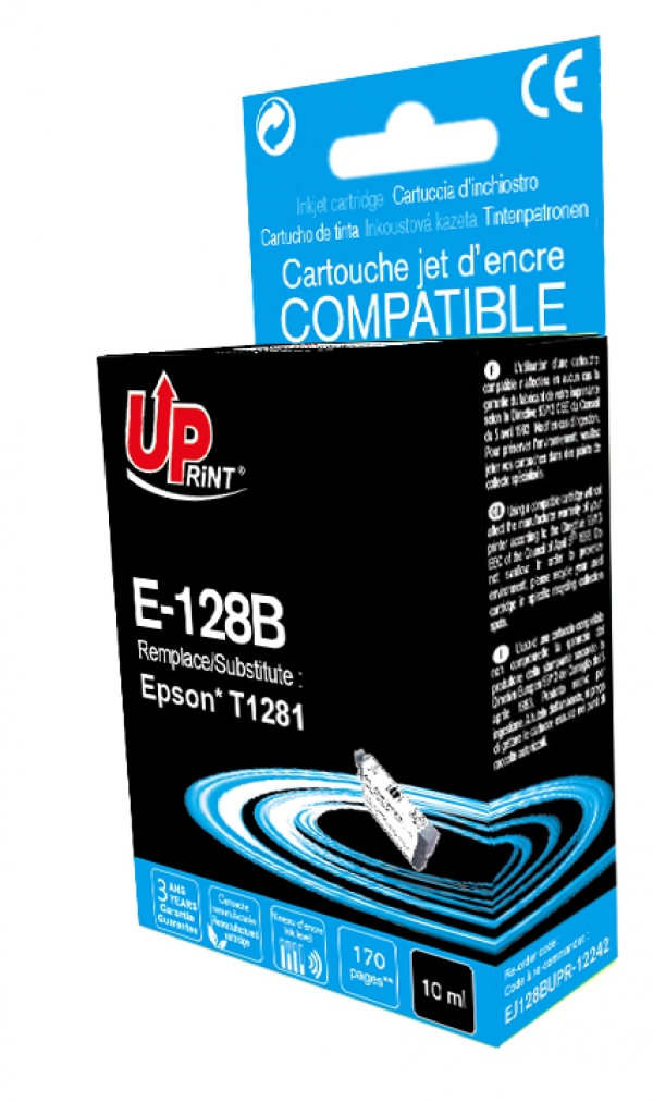 Cartouche Encre Uprint Compatible Epson T128 Noir