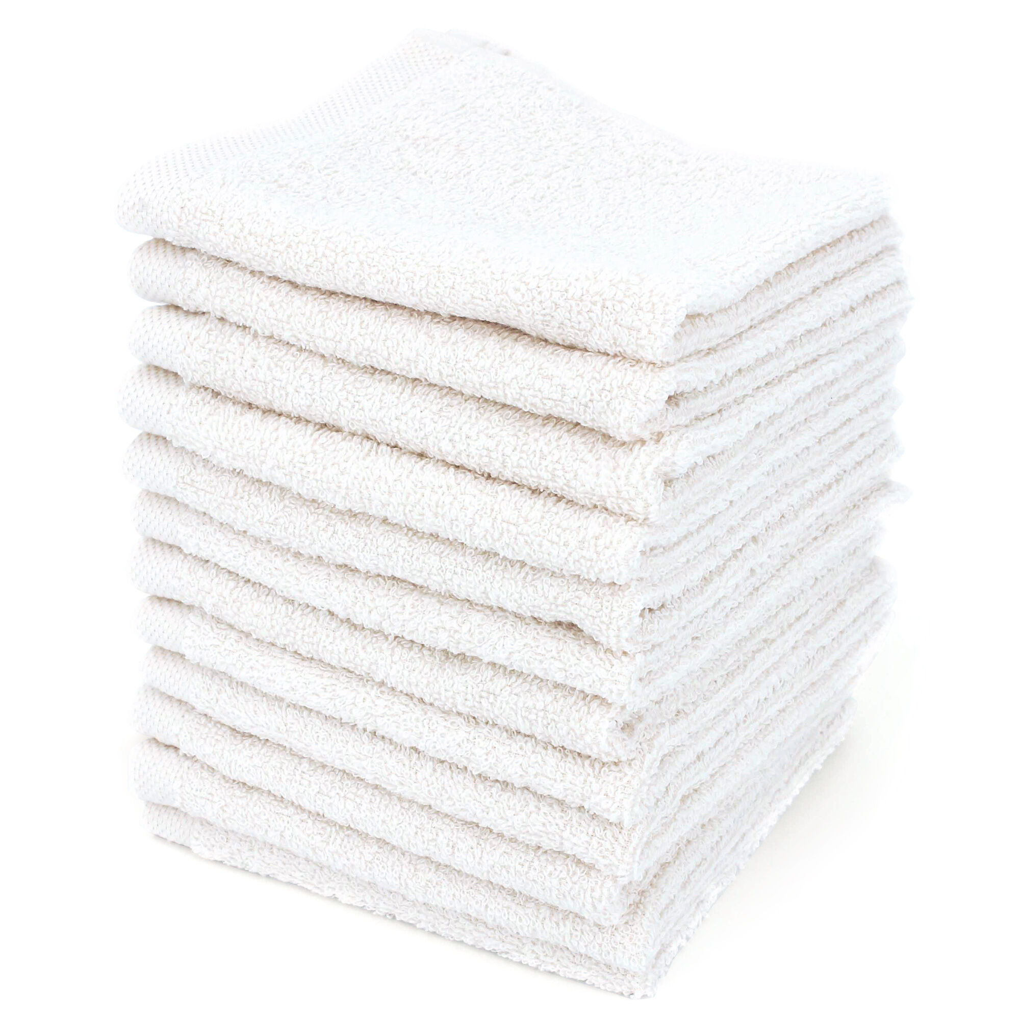 Lot De 12 Serviettes Invité 30x30 Cm Alpha Blanc