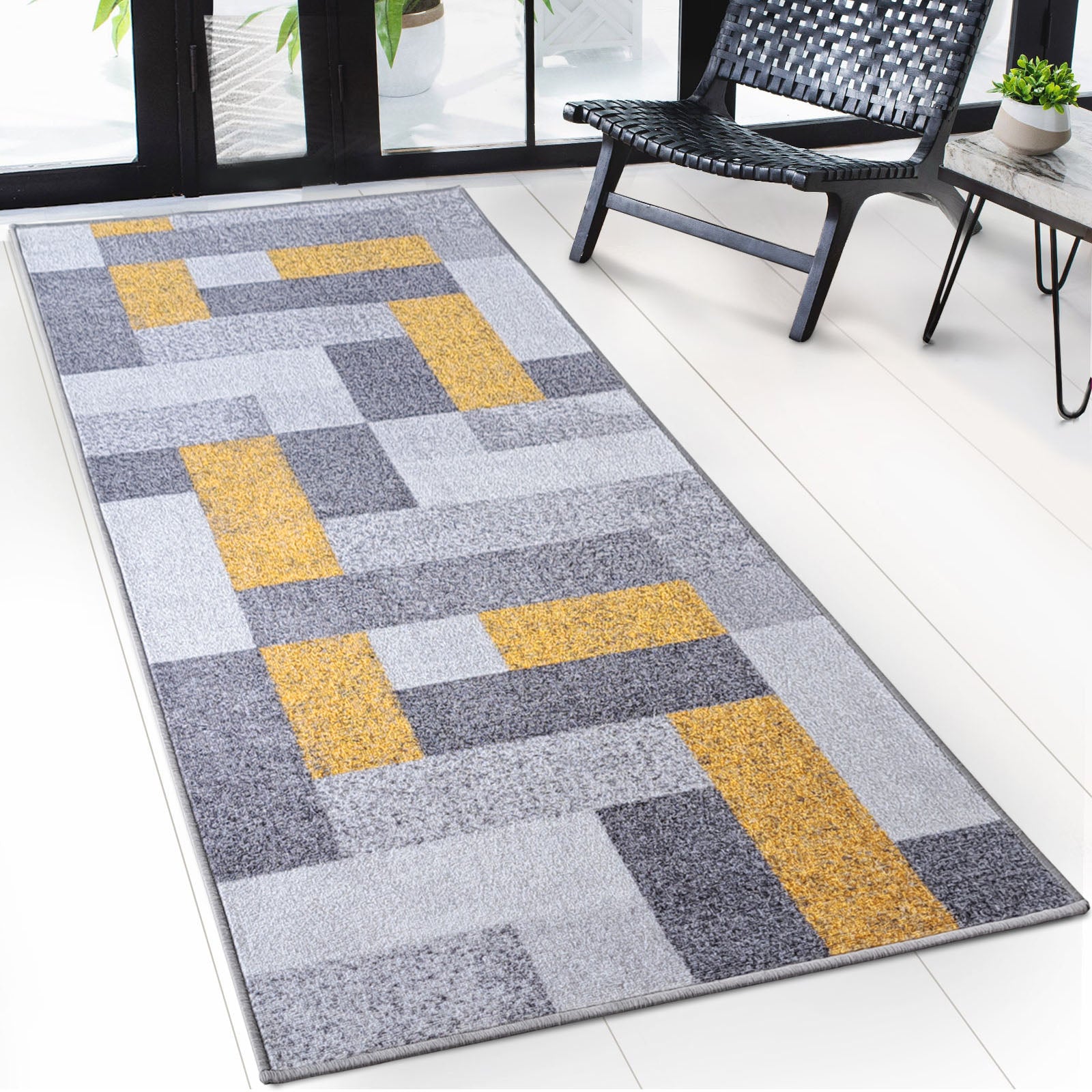 Tapis De Passage Sur Mesure Mannheim Jaune 80 X 50 Cm