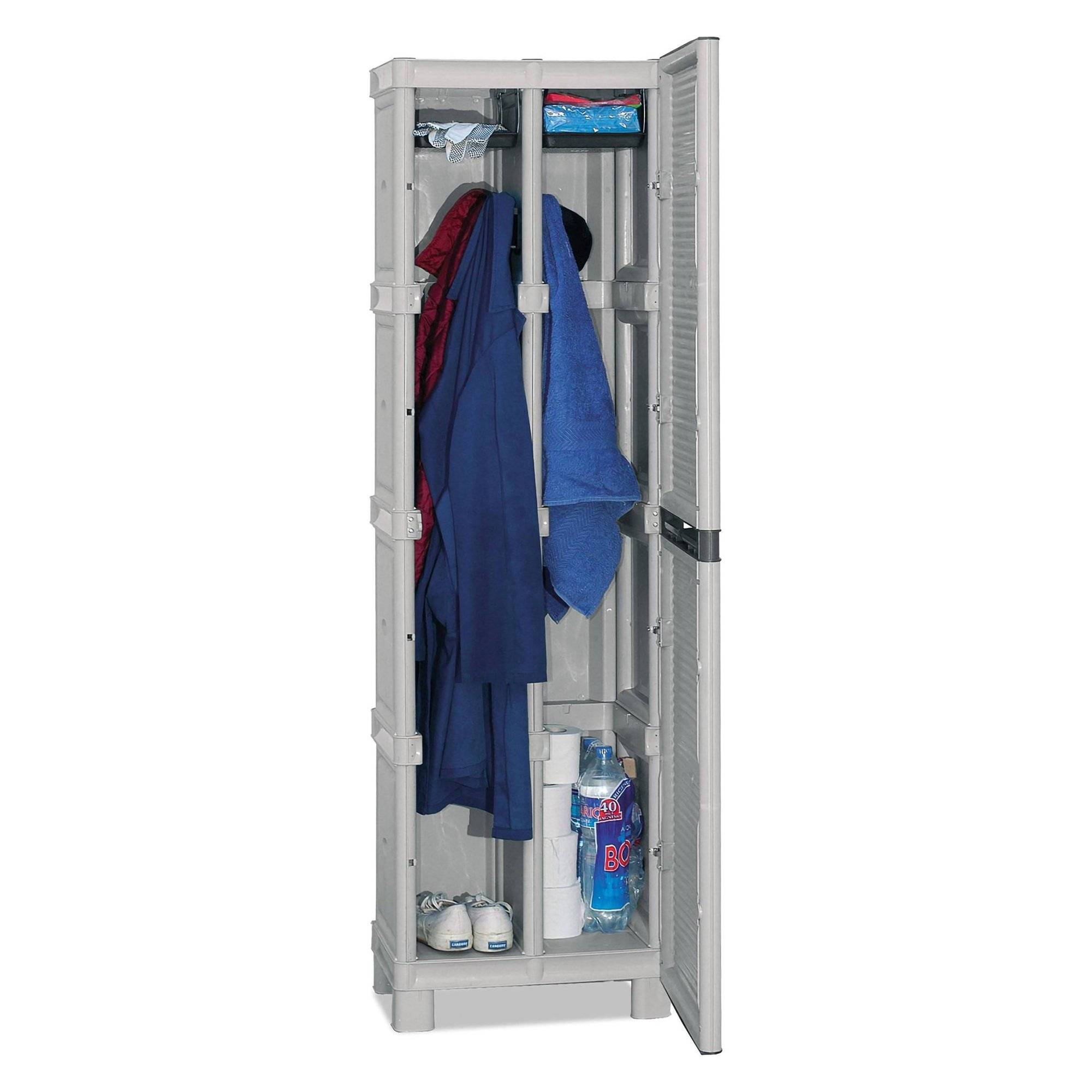 Armoire D'extérieur,en Pvc,gris Clair, Noir,50x39h172 Cm