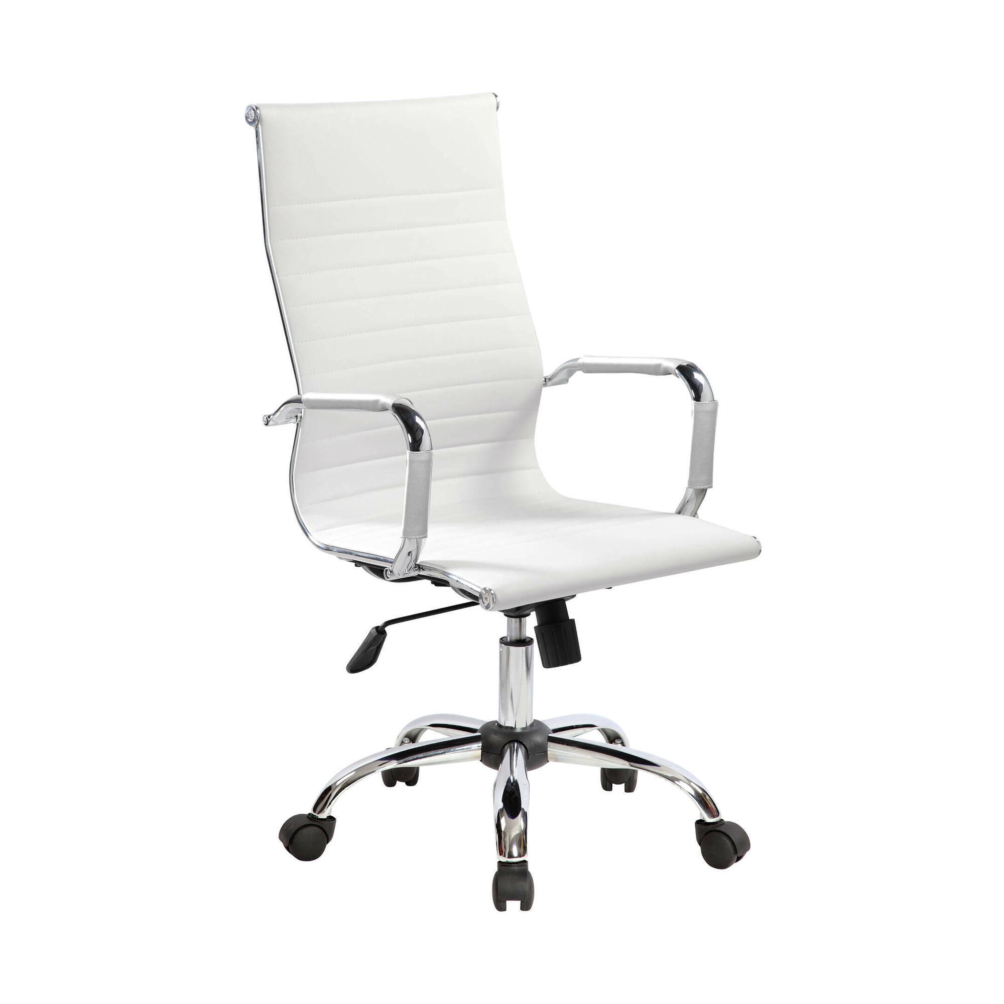 Chaise De Bureau,blanc,63x54h116 Cm