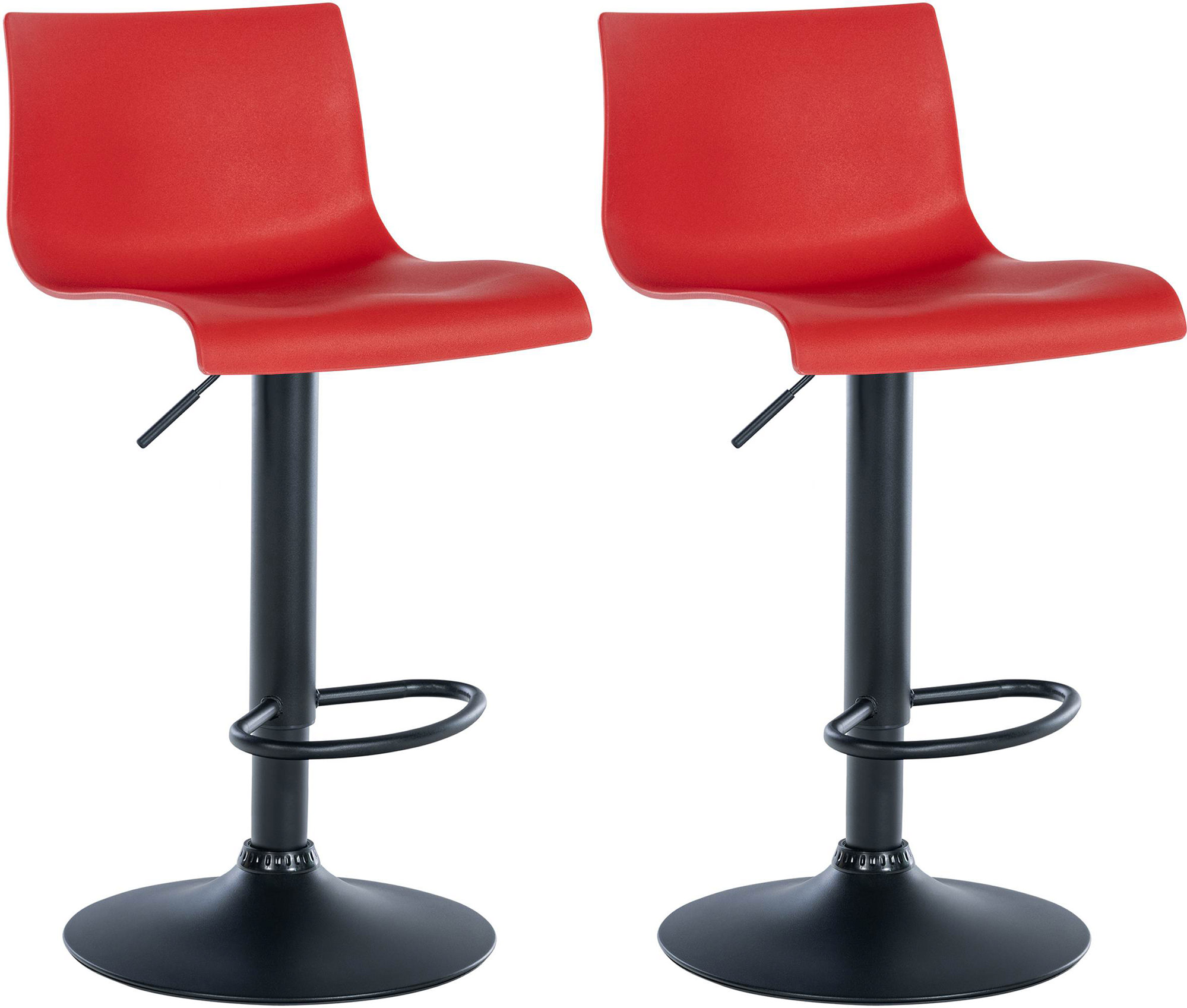 Lot De 2 Tabourets De Bar En Plastique Branford Rouge