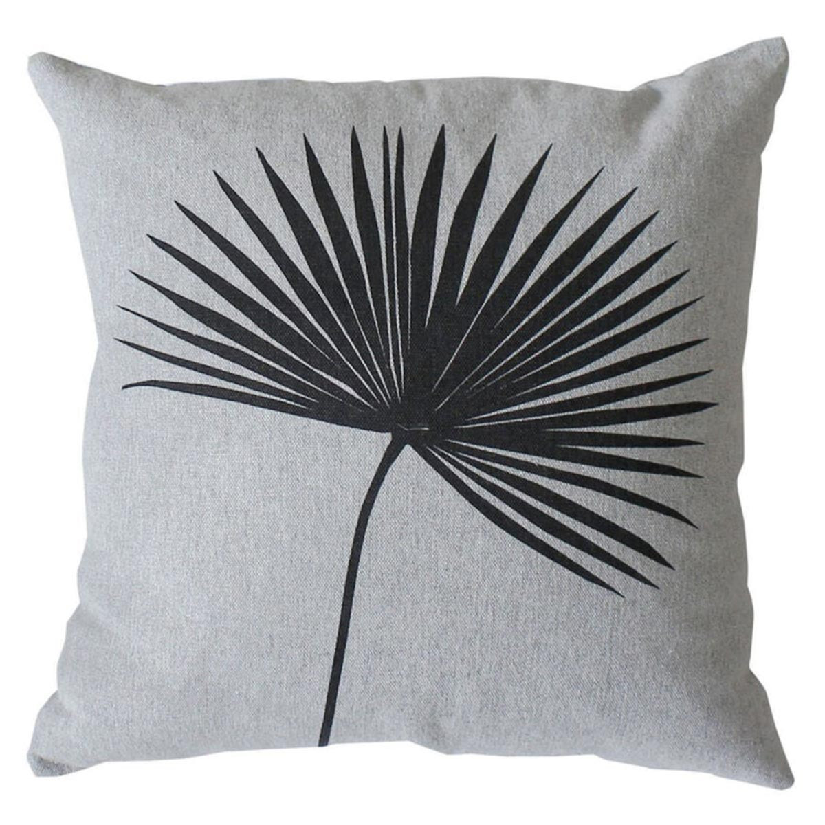 Coussin Déco Imprimé "baya" 40x40cm Gris Clair