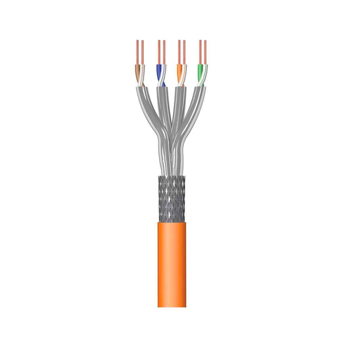 Ewent Im1225 Câble Réseau Cat7 S/ftp Lszh En Bobine De 30m Orange