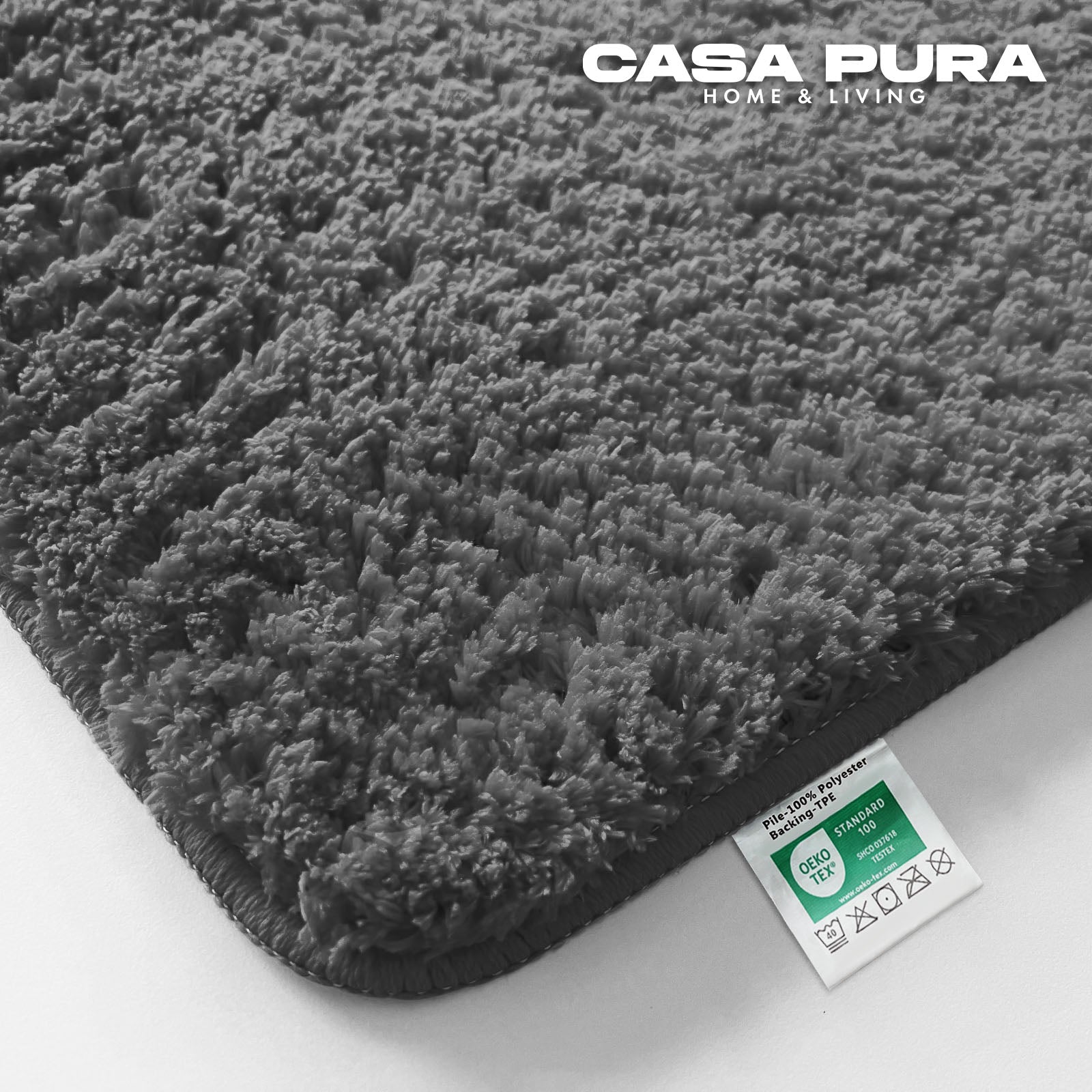 Tapis De Bain Sky Uni Gris Sombre 95 Cm De Diamètre
