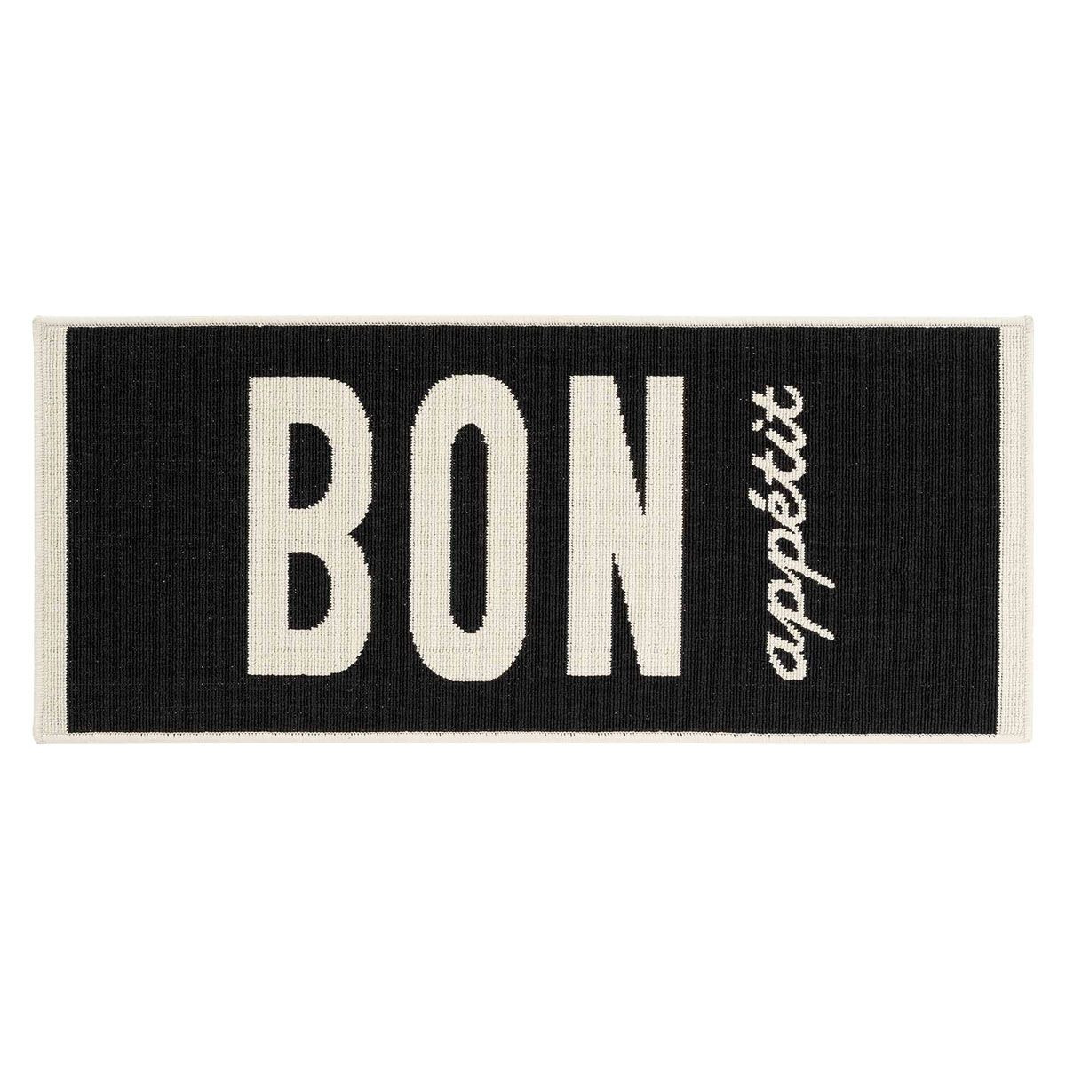 Tapis De Cuisine "appetito" 50x120cm Noir