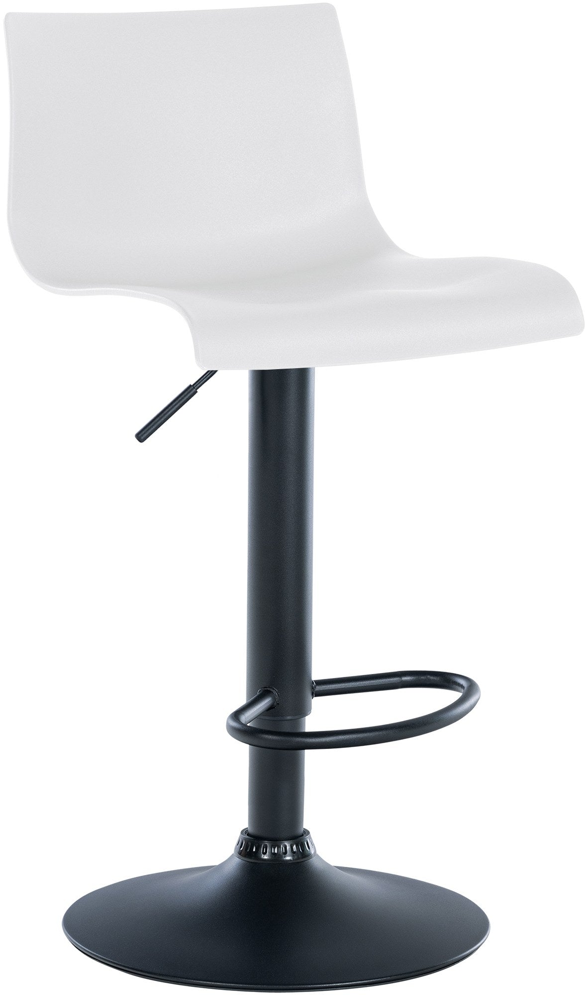 Tabouret De Bar X1 Design Simple Avec Repose-pieds En Plastique Blanc Pieds En Métal 10_0004553