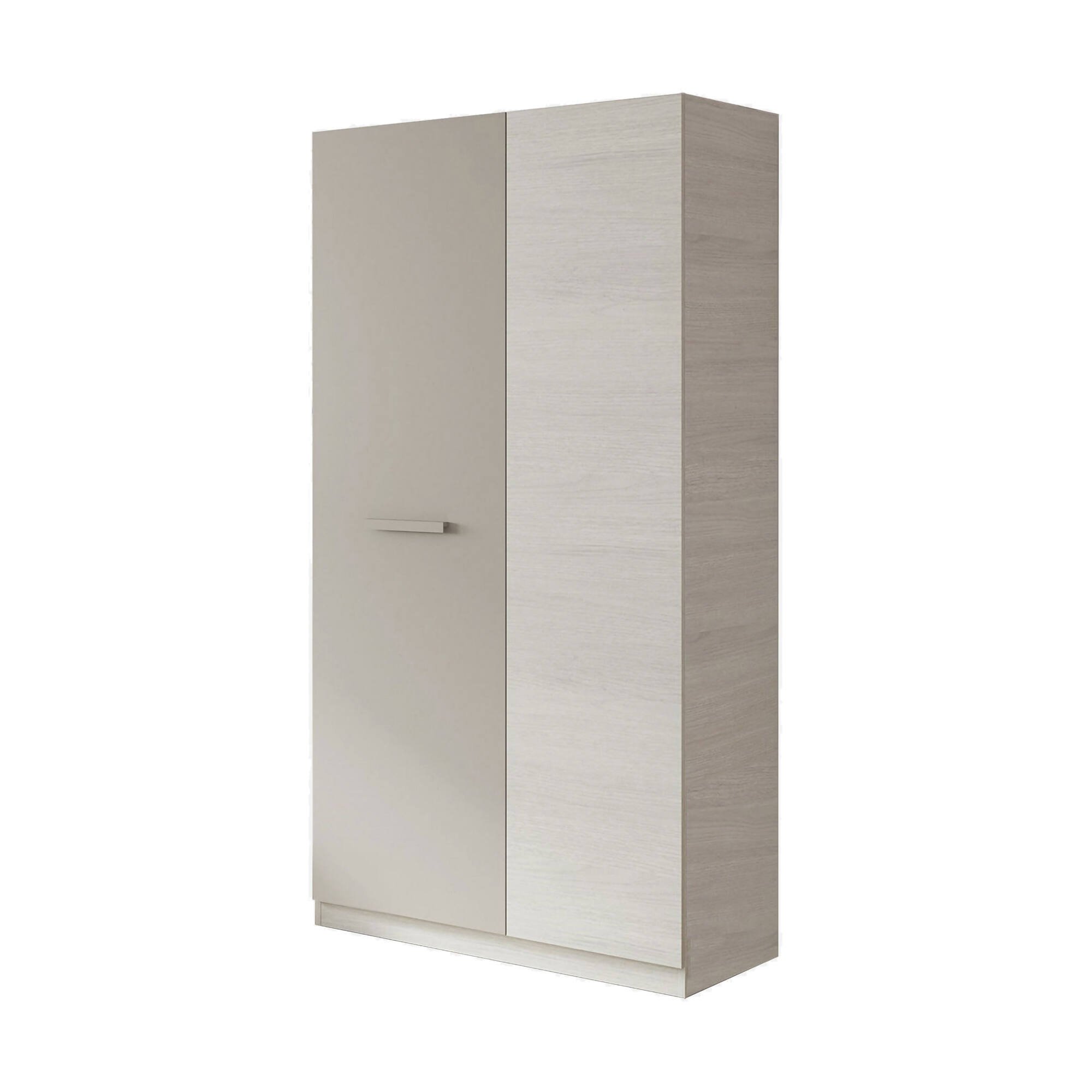 Armoire 2 Portes Effet Bois Blanc, Marron 90x52 Cm