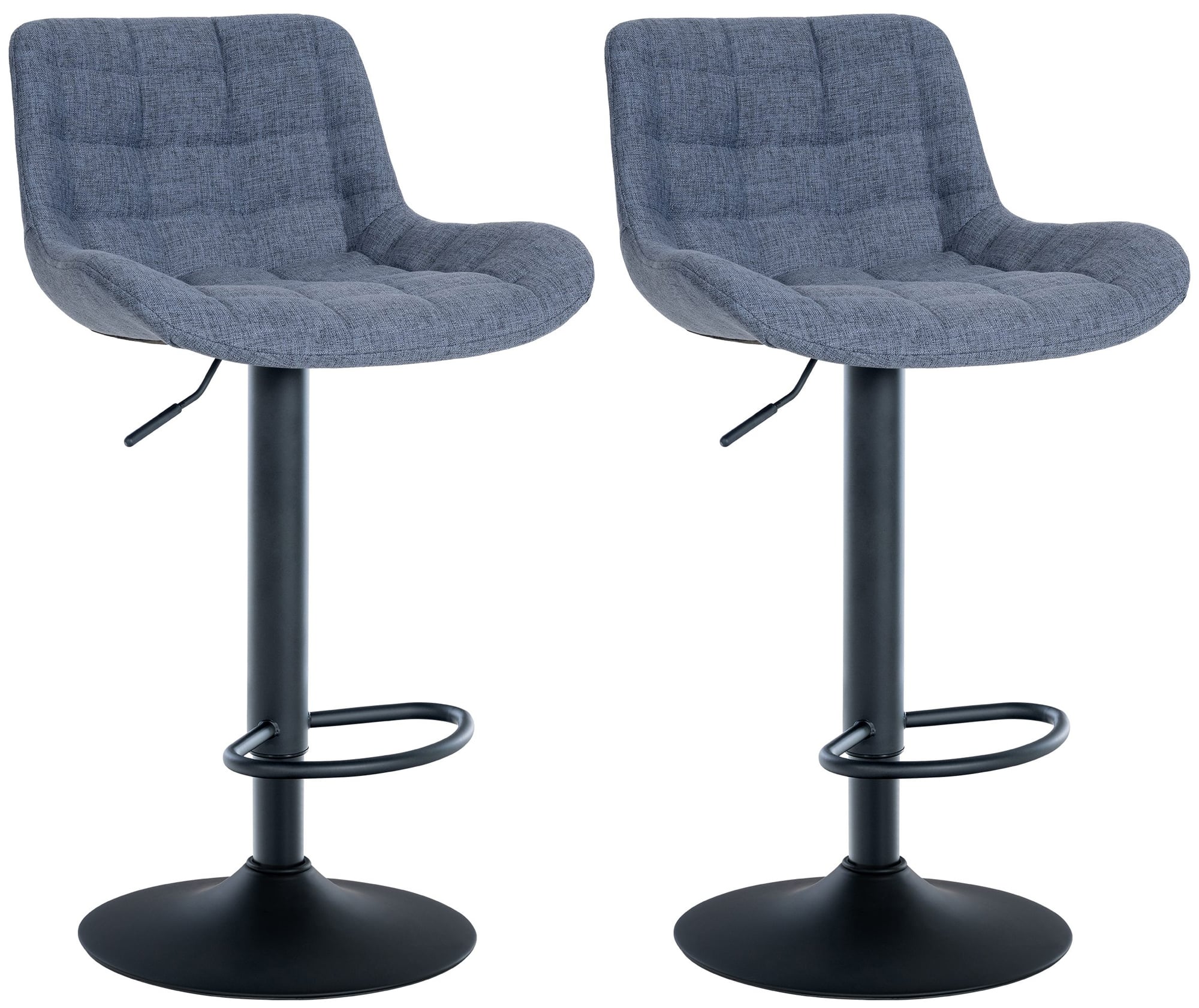 Lot De 2 Tabourets De Bar Tissu Tover Bleu