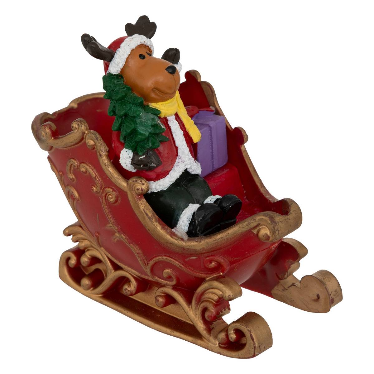 Santon Pour Village Personnage Avec Luge H.9cm Assorti - Feeric Lights & Christmas