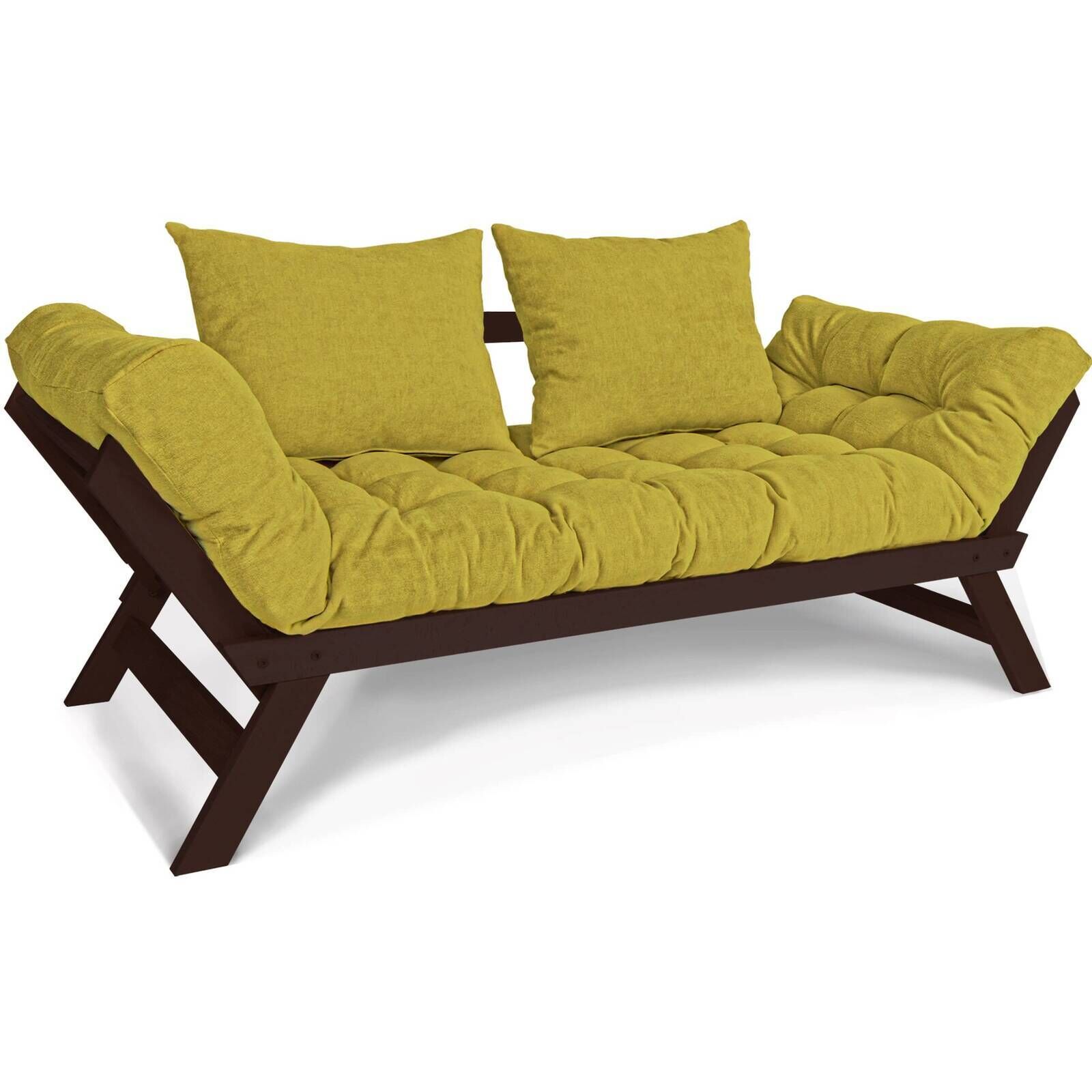 Canapé Lit Allegro - 80 X 203 Cm - Bois Clair Et Marron