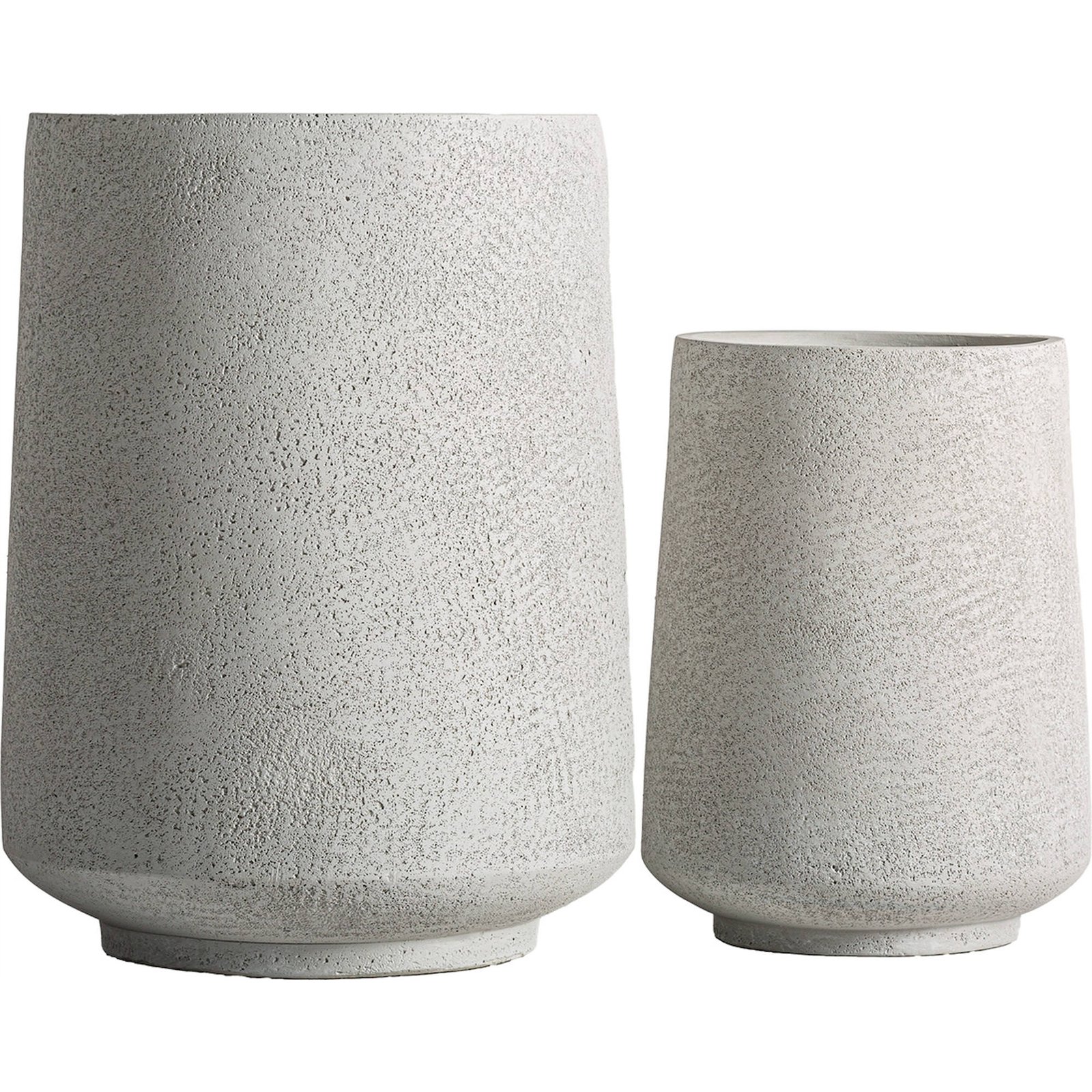 Set De 2 Cache-pots Design En Céramique Gris Empilables Style Contemporain - Gris Céramique Contemporain