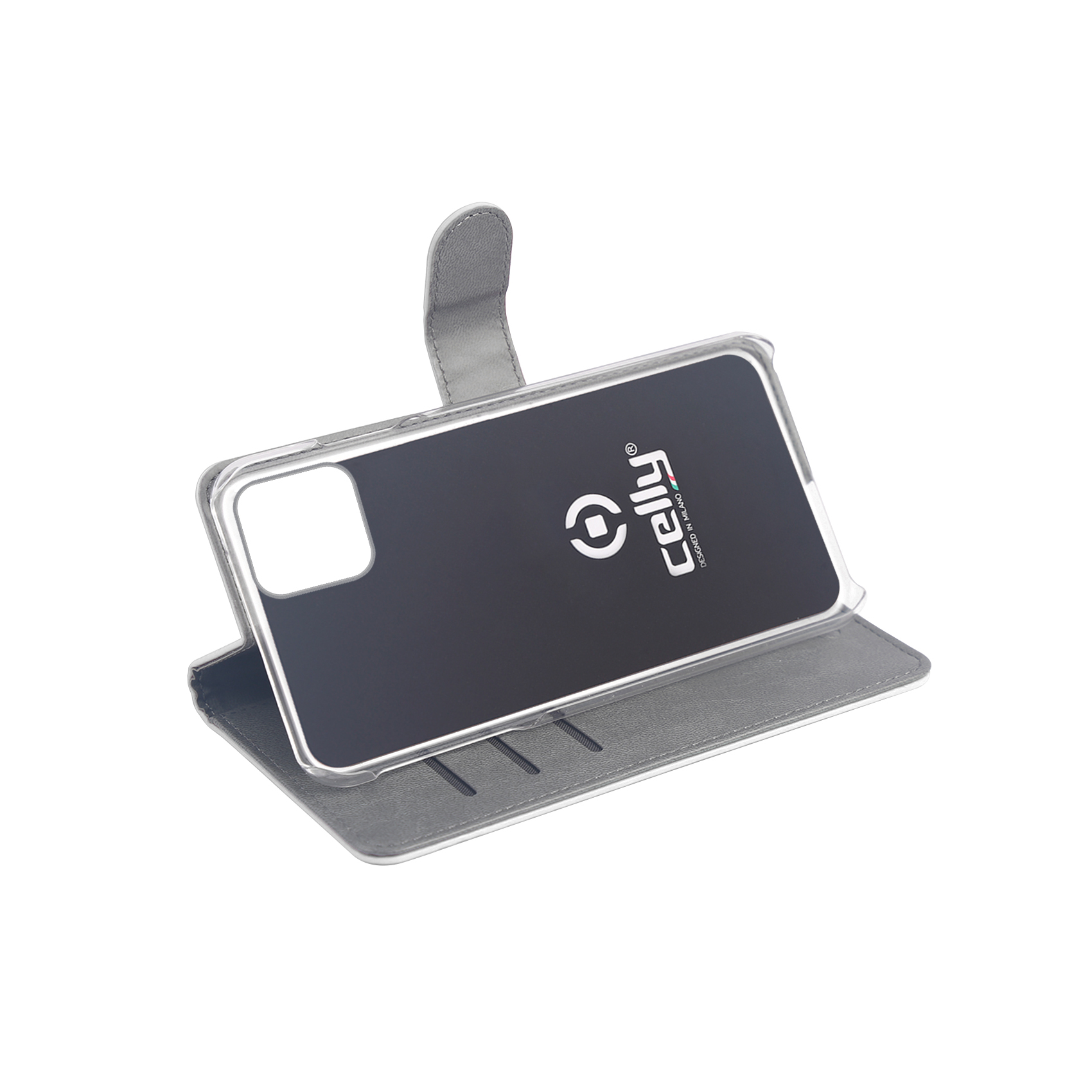 Celly Wally Coque De Protection Pour Téléphones Portables 15,5 Cm (6.1") Folio Gris, Blanc