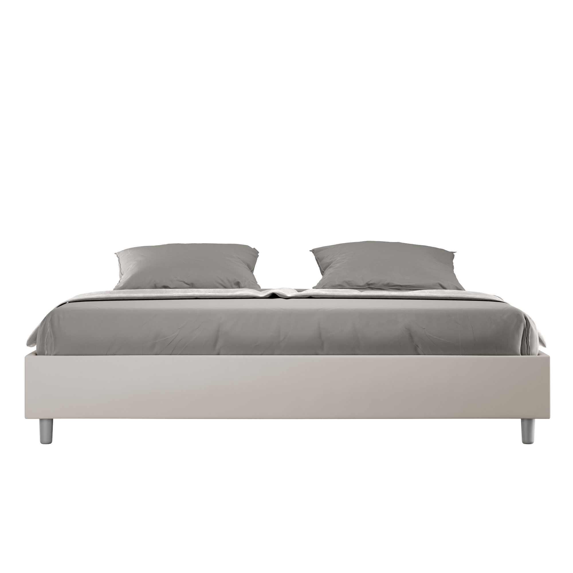 Cadre De Lit King Size Sans Sommier Rembourré 200x210 Similicuir Taupe Azelia