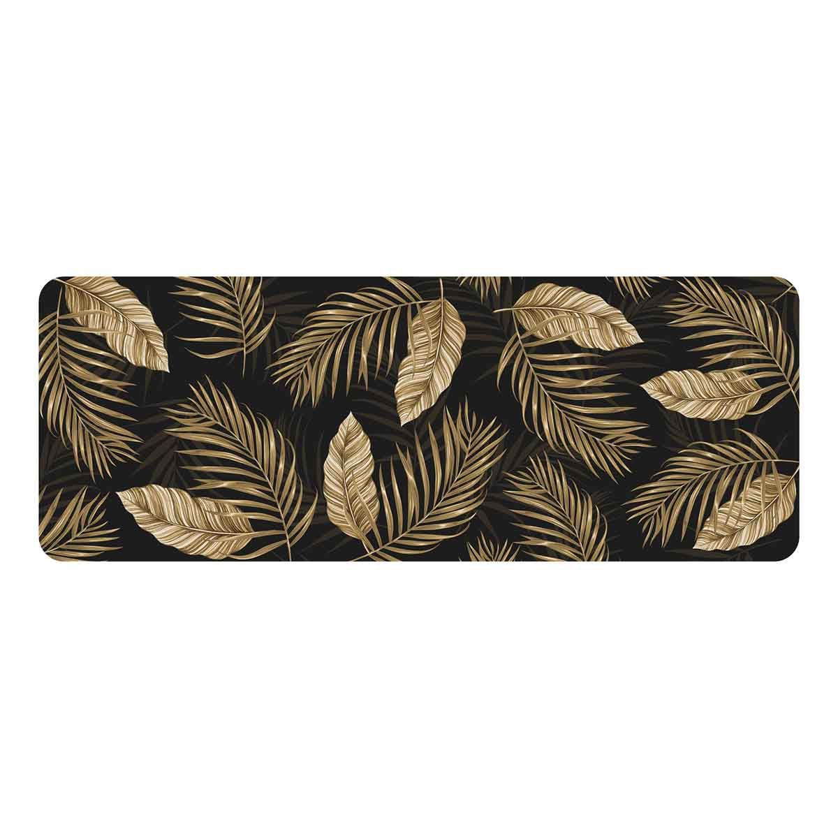 Tapis De Cuisine "goldena" 45x120cm Noir & Or