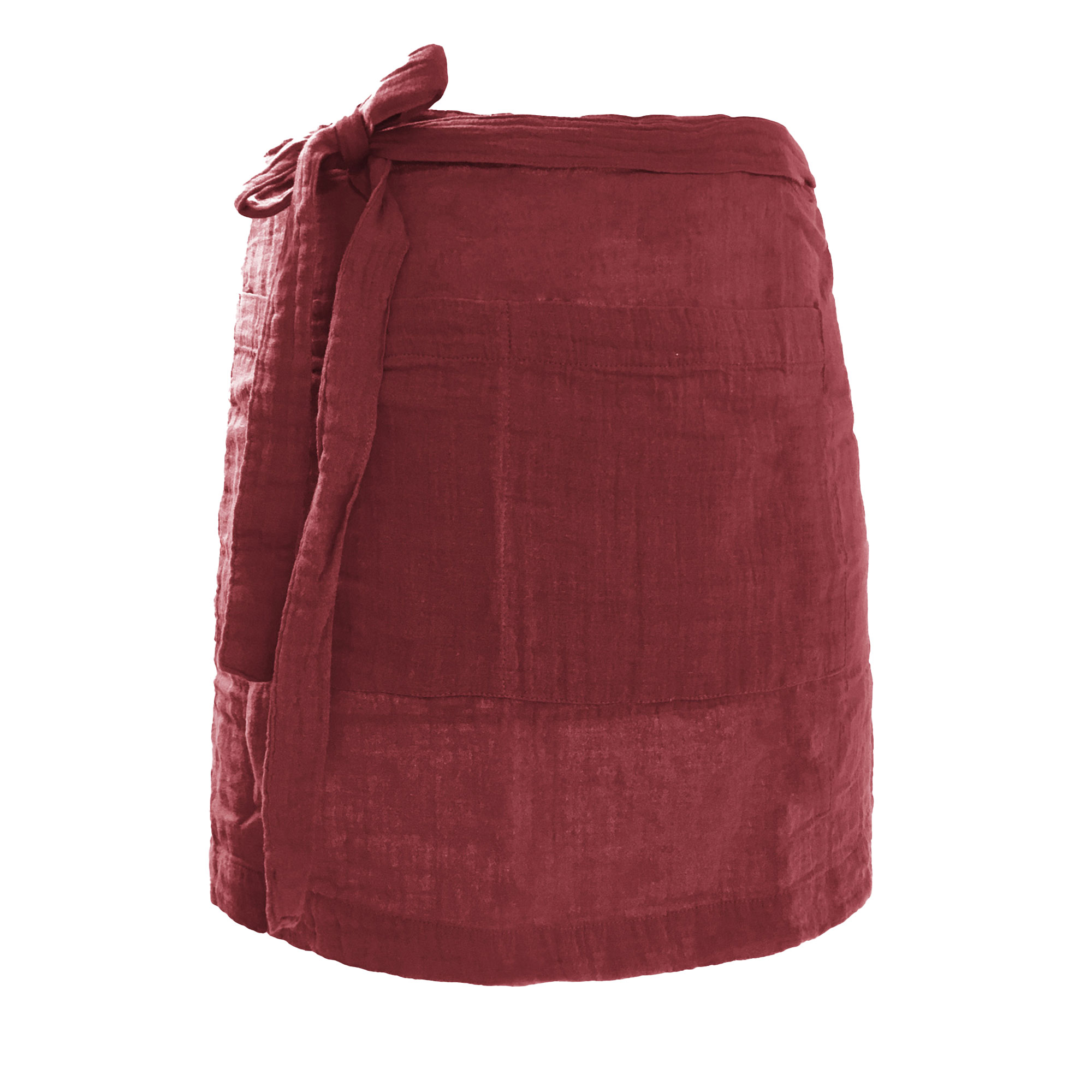 Tablier 45x80 Cm Gaze De Coton Lie De Vin