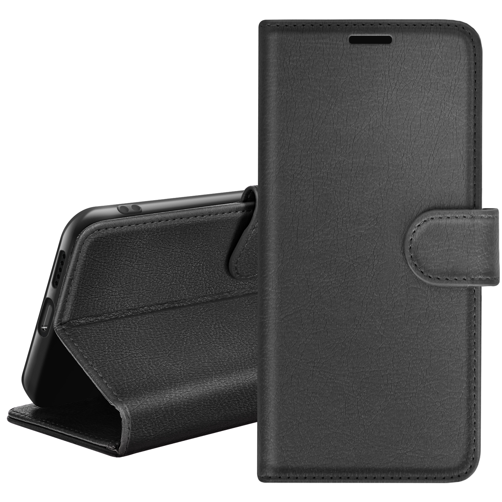 Étui Portefeuille Pour Samsung Galaxy A5 2017 Support Et Languette Noir Zanaé