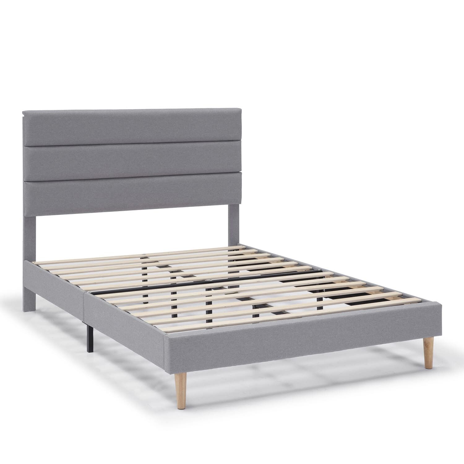 Cadre De Lit Plateforme Aroma Capitonné 30 Cm, 150x190 Cm, Gris Clair