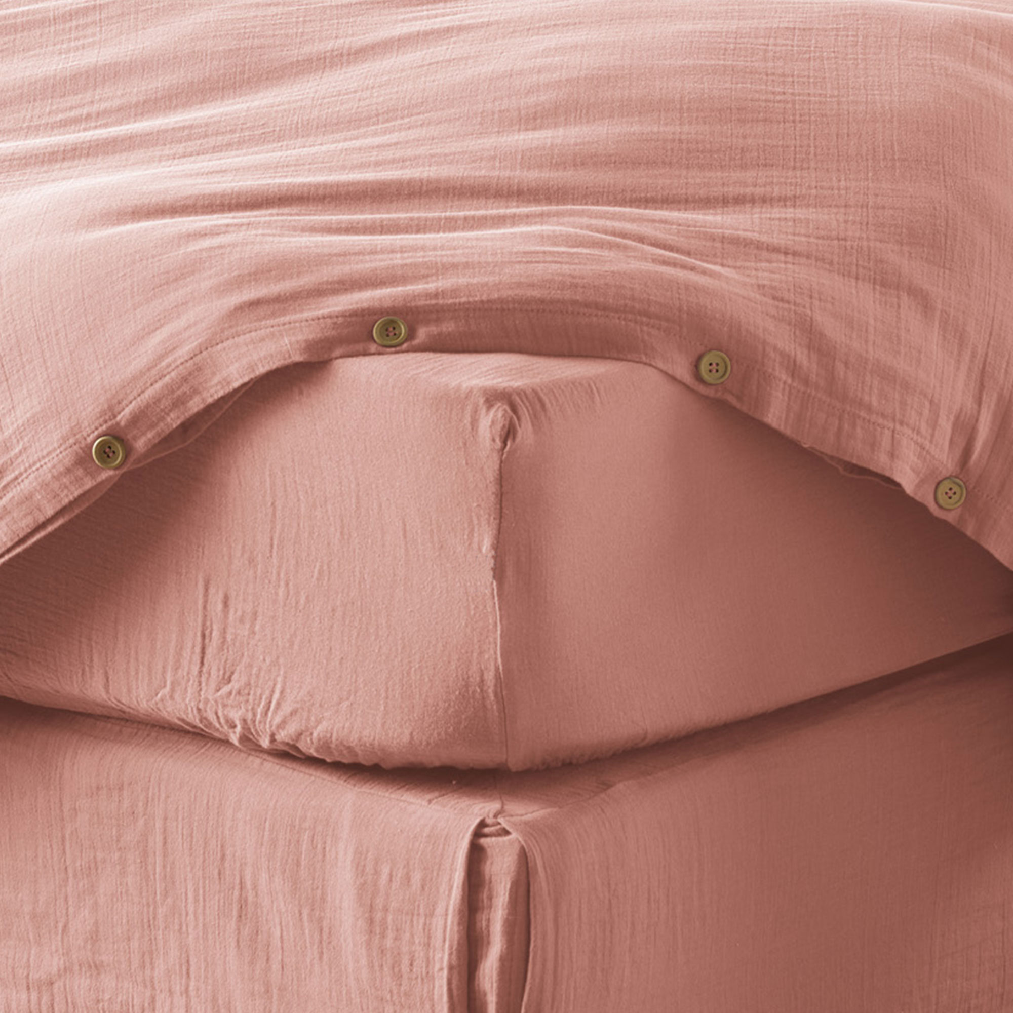 Drap Housse 90x190 Cm En Gaze De Coton Rose