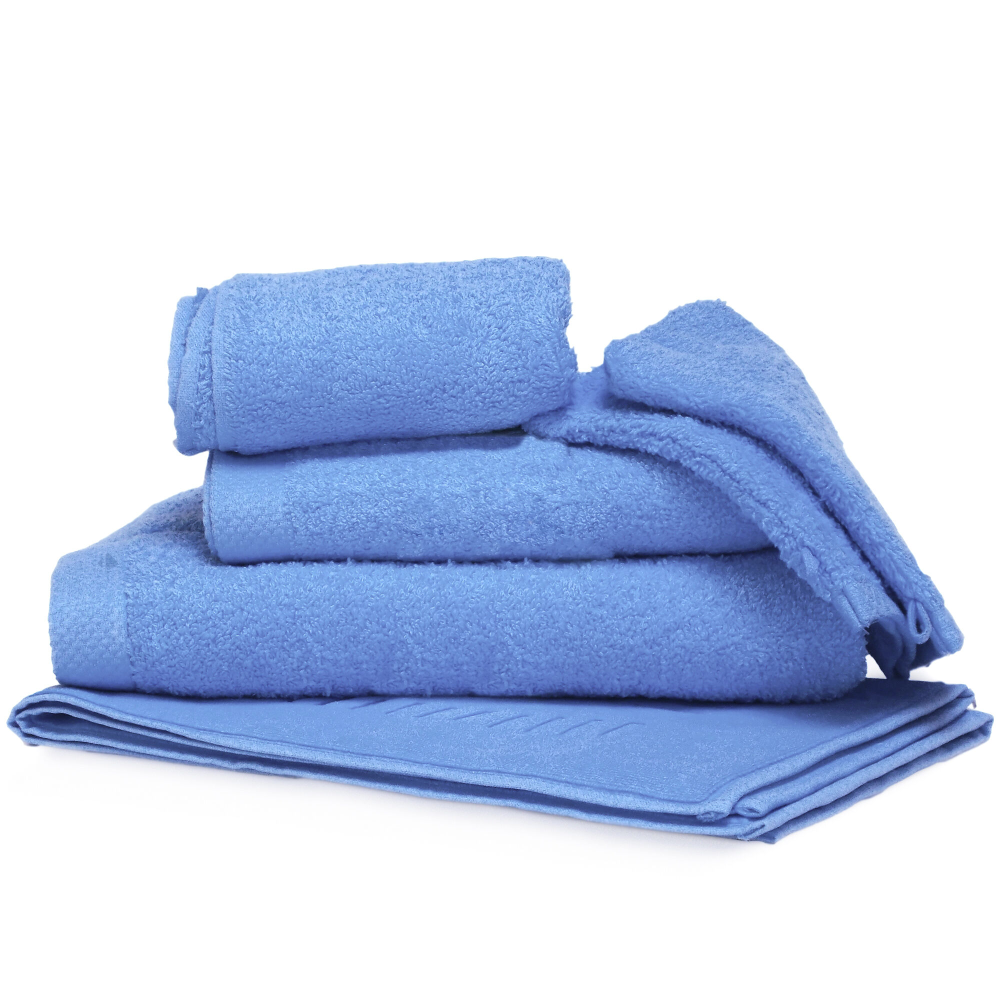 Parure De Bain 6 Pièces Pure Bleu Mer 550g/m2
