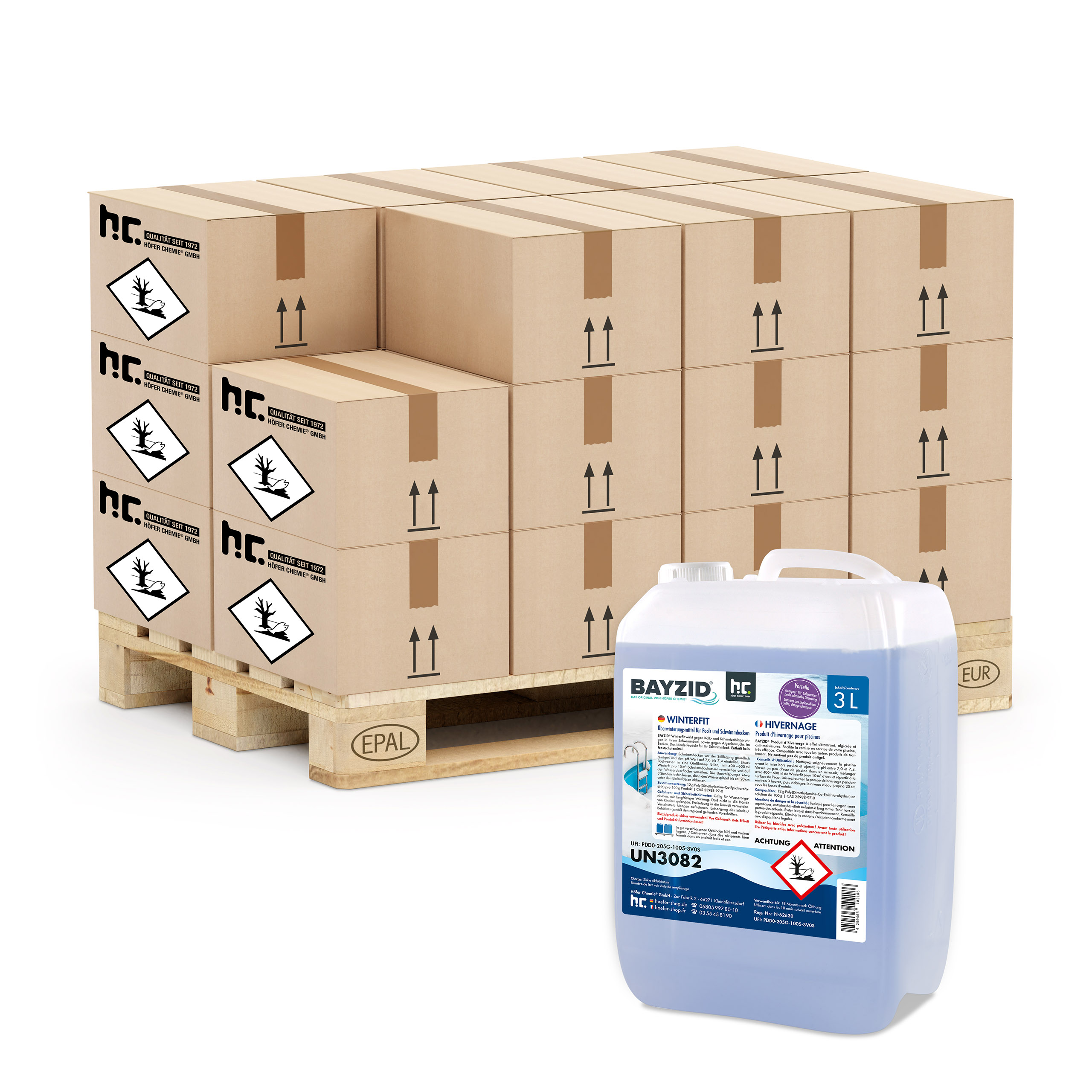 Produit D'hivernage Pour Piscine 150 X 3 L - Effet Détartrant, Anti-moisissures - Préparation Hivernale Efficace