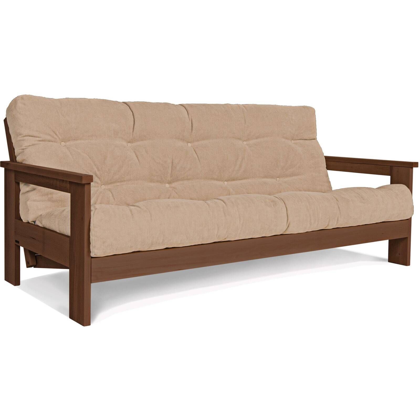 Canapé Lit Mexico - 145 X 200 Cm - Bois Clair Et Beige