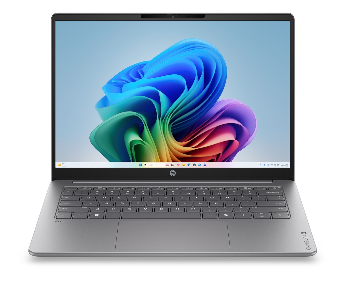 Pc Portable Hp Omnibook 3 Ng Ai 14-hz0037nfx 14" 2k Qualcomm Snapdragon® X 8 Go Ram 512 Go Ssd Argent