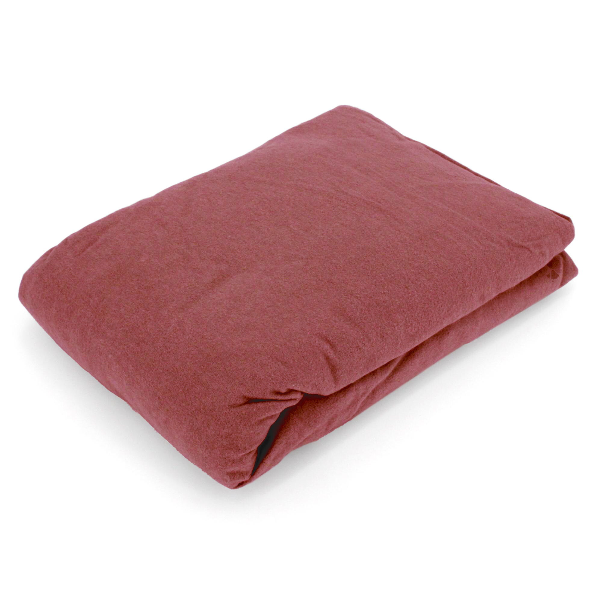 Drap Housse Flanelle Unie 90x190 Cm Coton Wales Rouge Tomette