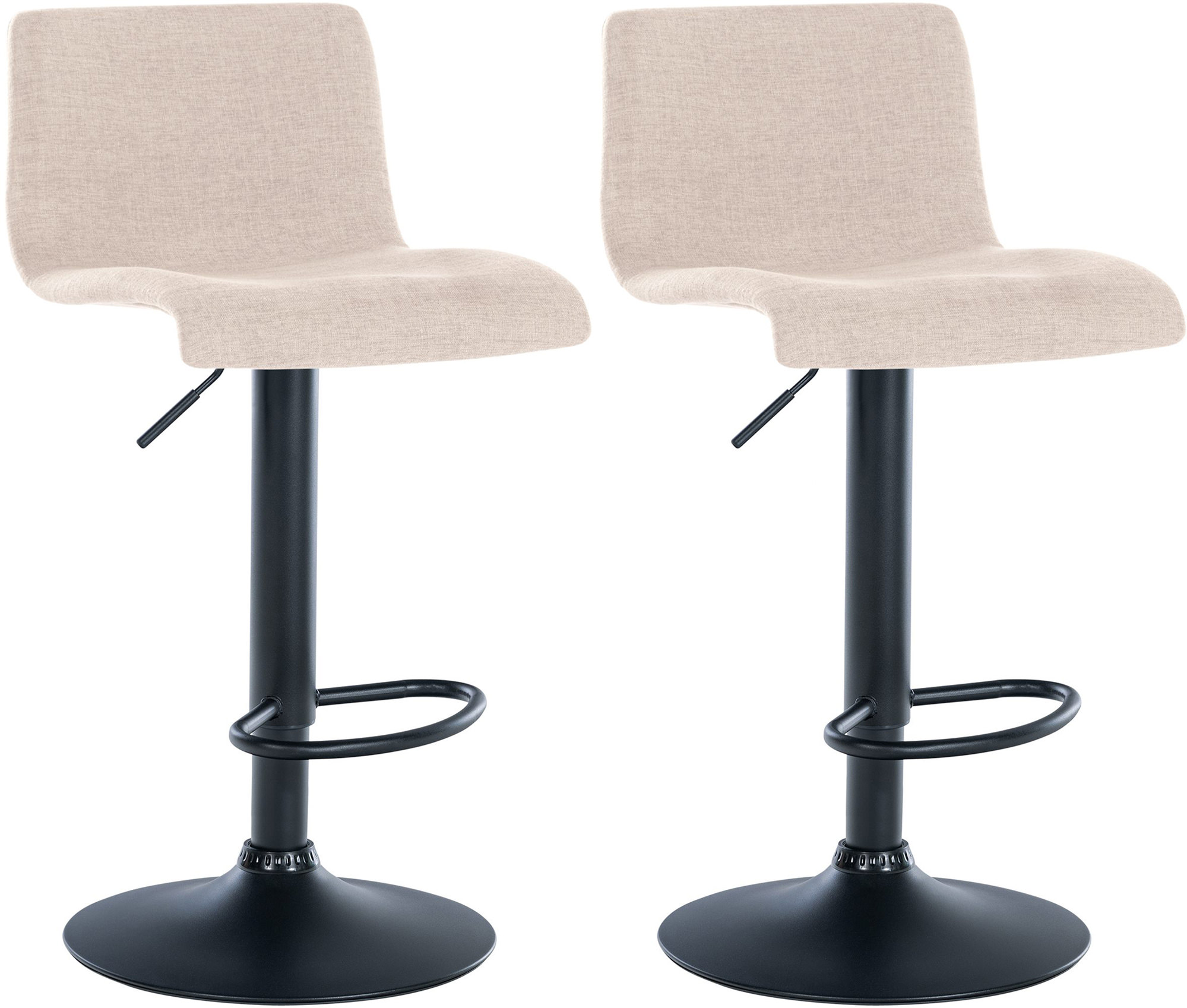 Lot De 2 Tabourets De Bar En Tissu Branford Crème