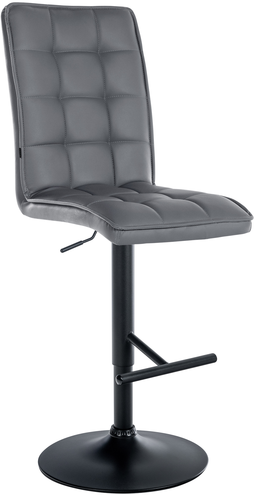Tabouret De Bar Peking V2 Simili Cuir Noir Gris